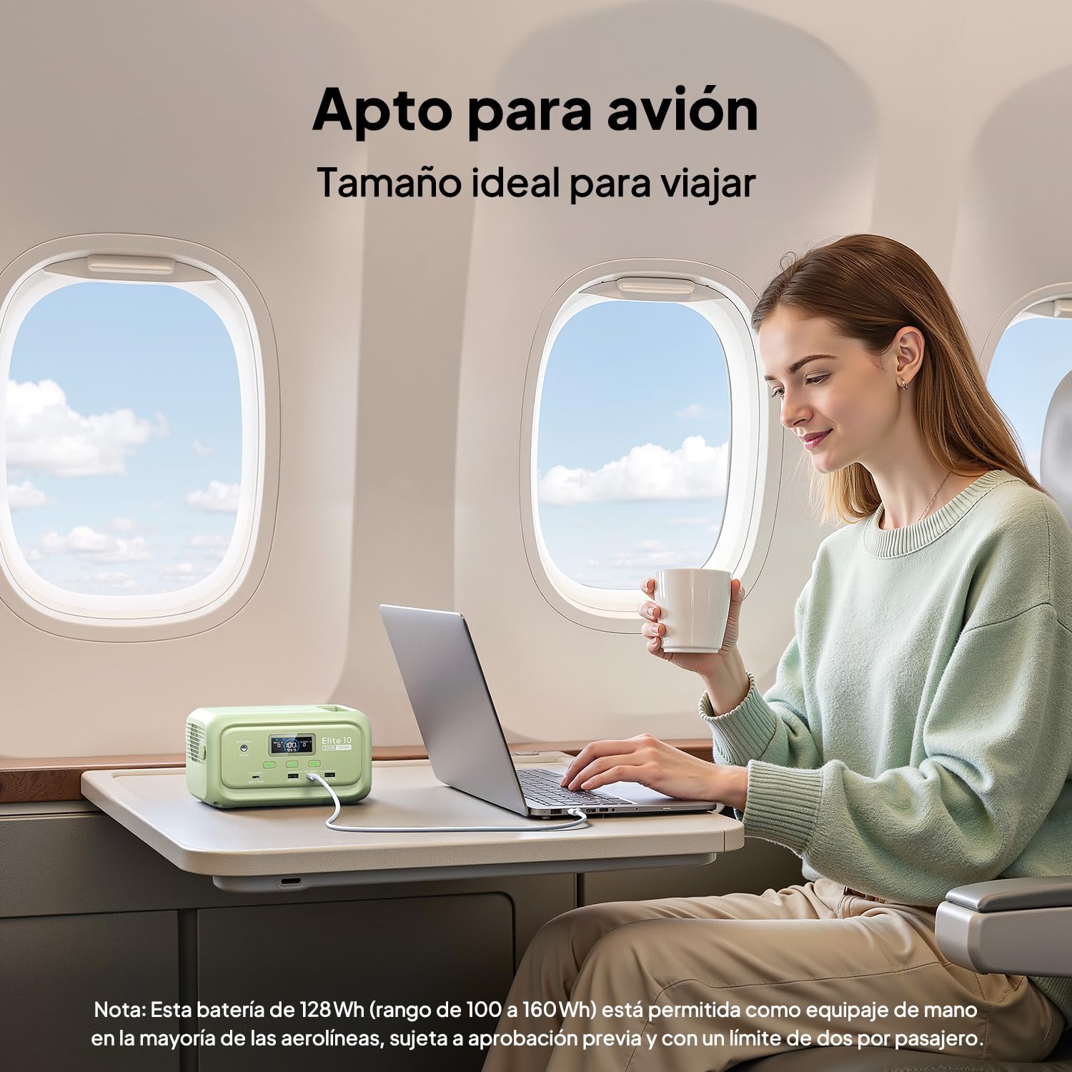 BLUETTI Elite 10 Mini Estación de Energía Portátil, Batería LiFePO₄ de 128Wh con Salida CA de 200W, Respaldo UPS de 10 ms, Generador Solar de Carga Rápida para Camping, Viajes y Emergencias （Verde）