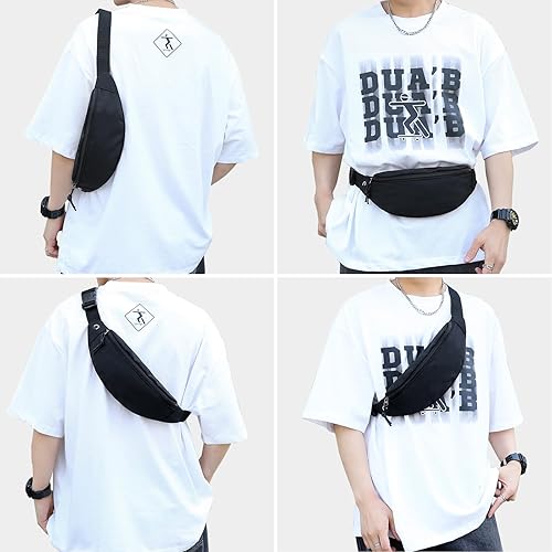 Miniatura 5 de Riñoneras para mujeres y hombres, impermeable, bolsa de cinturón para viajes, caminar, correr, senderismo, ciclismo, Paquete de 2 - Negro + Verde