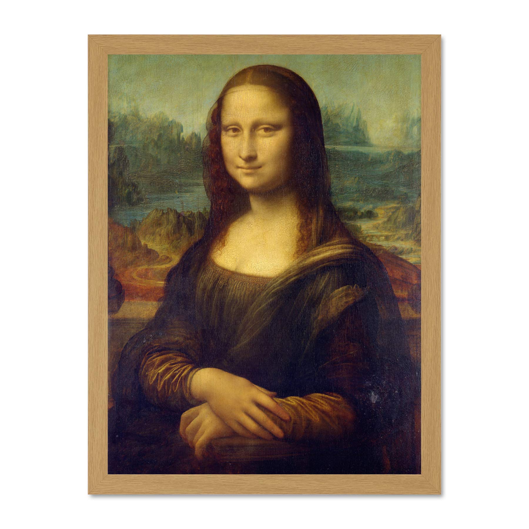 Da Vinci Mona Lisa Large Framed Art Print Poster Wall Decor 18x24 inch