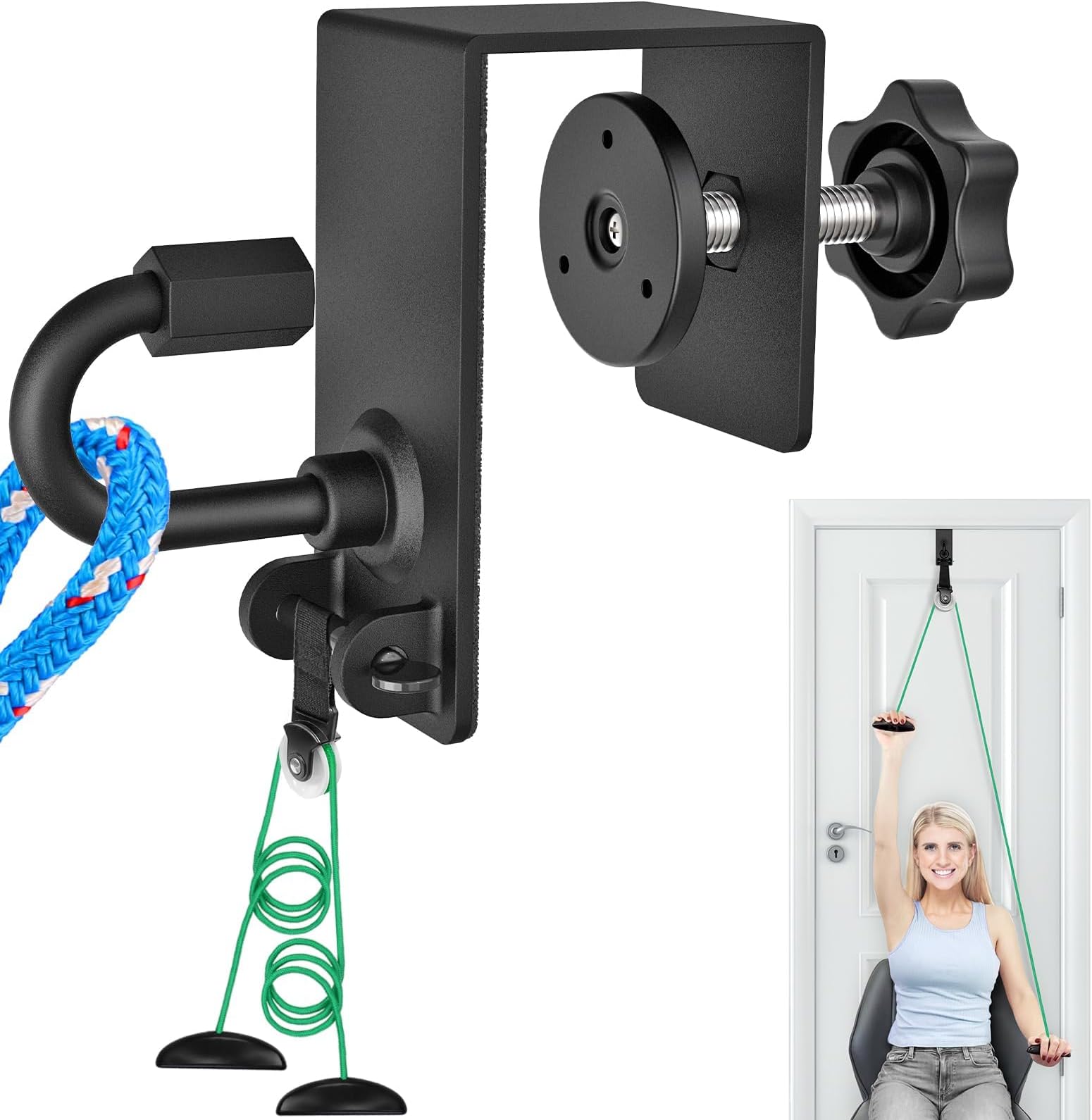 BeneLabel Heavy Duty Door Anchor Attachment - Shoulder Pulley for Rotator Cuff Recovery - Over Door Rehab Exerciser for Strength Training, Physical Therapy, Home Gym - Compatible with Any Resistance