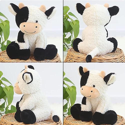 Miniatura 3 de FCLEIH Vaca sentada animales de peluche suave de vaca de peluche de 9 pulgadas, gran regalo de cumpleaños para niños