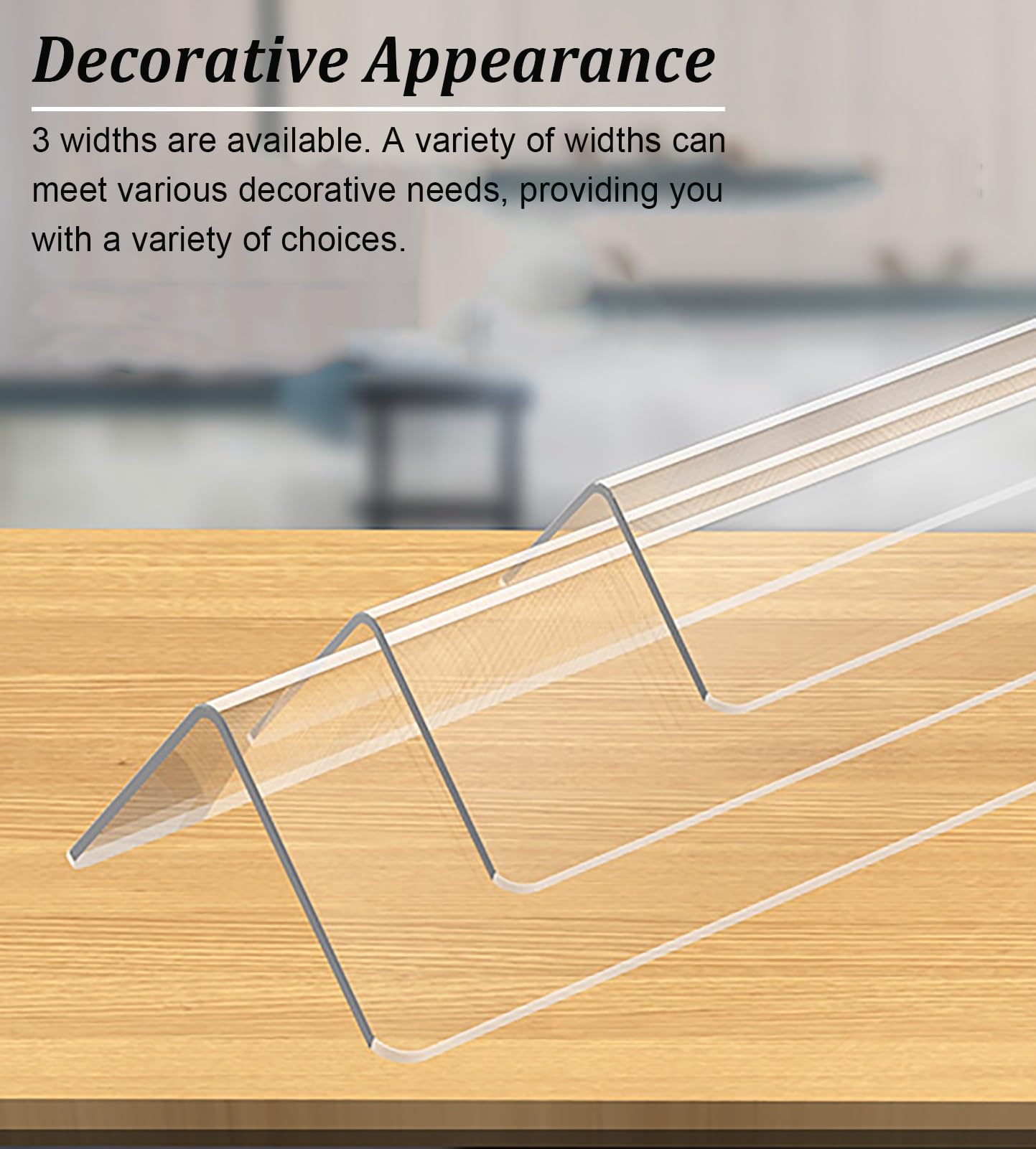 Perfil de Transición para Suelo Protector de Esquinas de Pared Transparente con Ángulo de 90°, Tira de Moldura Autoadhesiva para Bordes de Pared, Protectores de Borde de Escalera en Forma de L(30 mm (