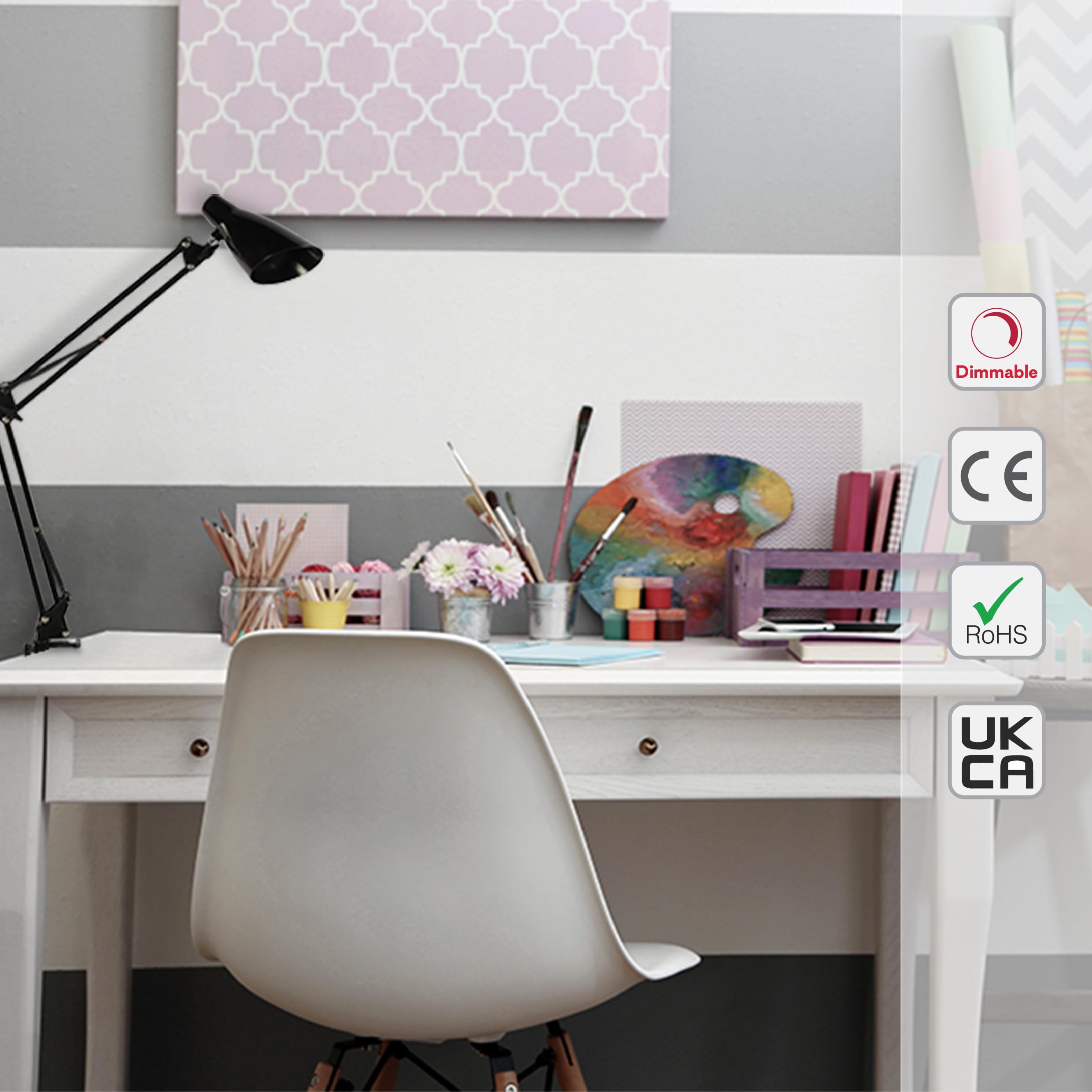TEKLED® Adjustable Swing Arm LED Desk Lamp, Black - Image 2