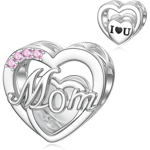 DALARAN 925 Sterling Silver Charms Mother Daughter Sister Dangle Bead for Charm Bracelet Necklace