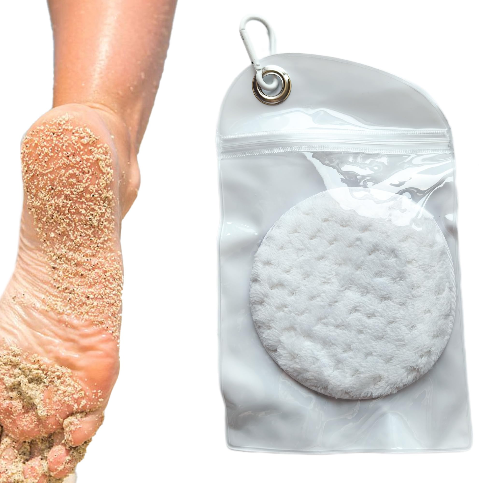 Gants D'enlèvement du Sable Accessoires Plage Blanc 1 Pièce Brosses à Portables la Plage Gant de Enlever Le Essuyer Sable pour Les Activités Volley Ball Nettoyage Corps
