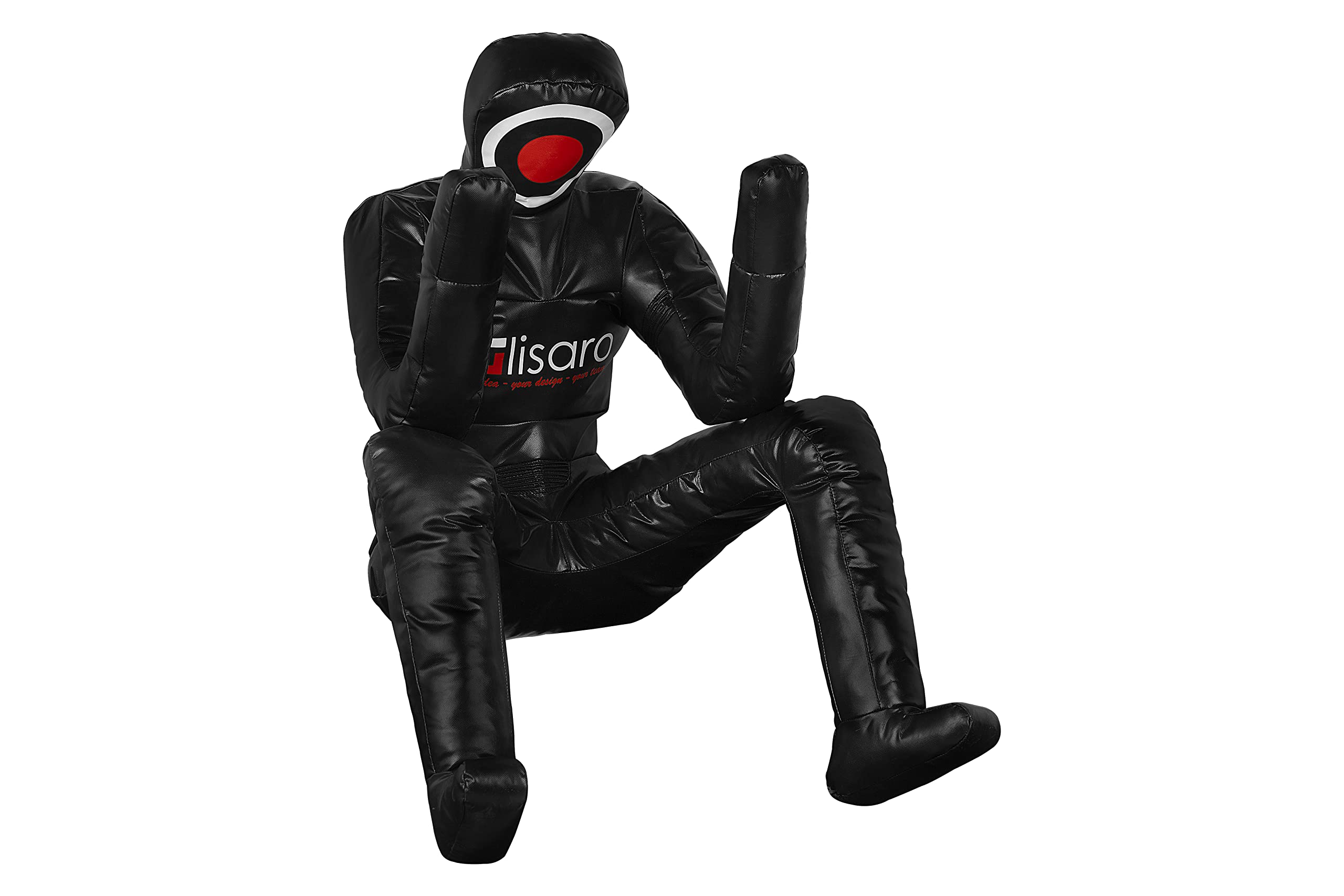 Lisaro Judo Dummy Schnuller Gr.180|MMA Grappling Dummy BJJ Wrestling Dummy Sitzposition brasilianischer JIU Jitsu | Selbstverteidigung Training Vinyl | UNGEFÜLLT |Grappling Dummy Schwarz