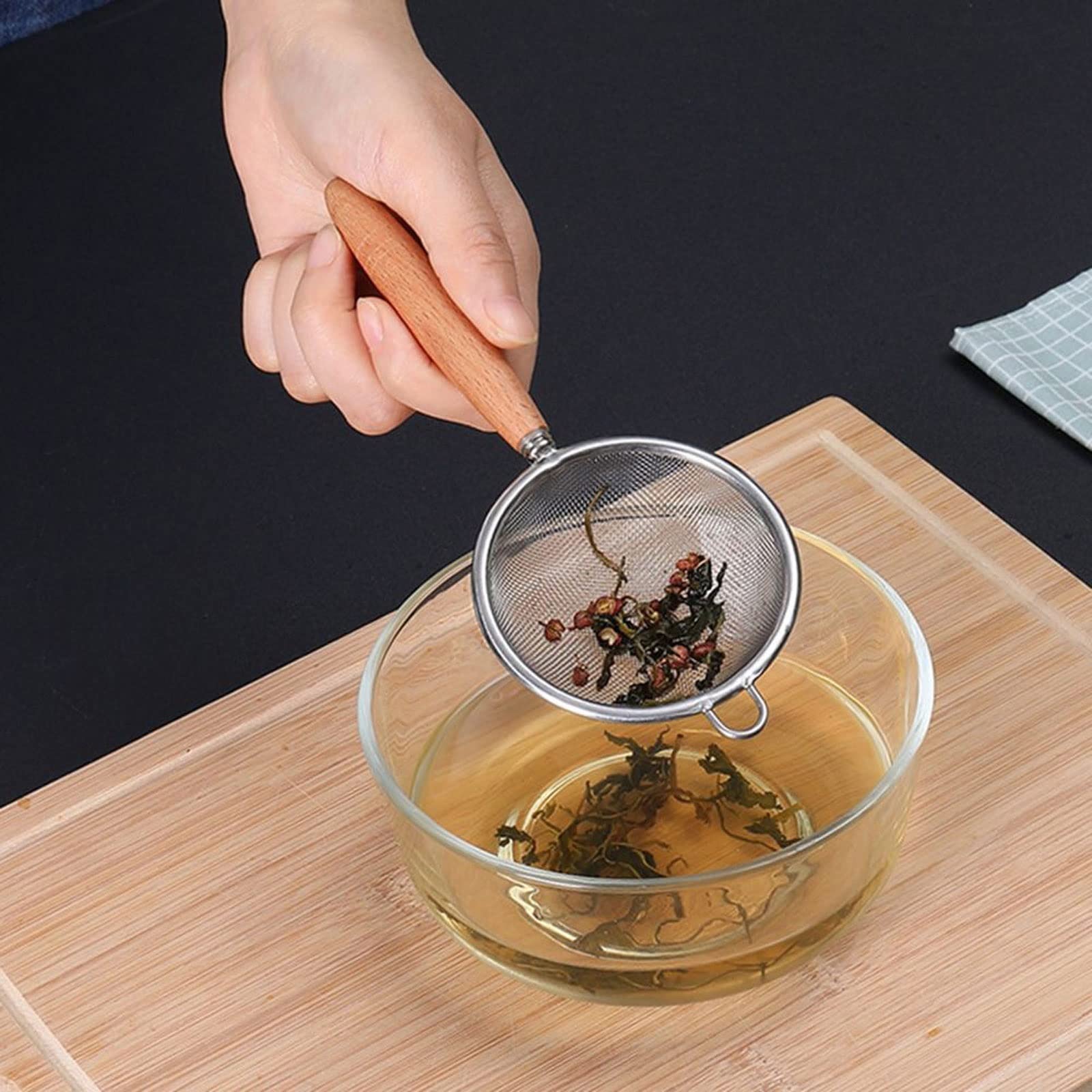 Colador Grande de Malla Fina de Acero Inoxidable para filtrar y tamizar en la Cocina