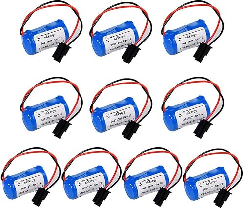PLC - Batería de repuesto para Allen Bradley 1756-BA2 BR23A-AB 1745-B1 3.0V 1200mAh - Paquete de 10