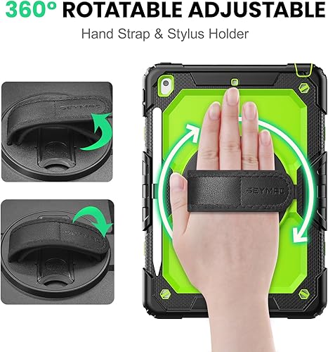 Miniatura 85 de SEYMAC Funda para iPad de 9ª/8ª/7ª generación de 10.2" 2021-2019, funda protectora resistente a prueba de golpes con protector de pantalla, soporte