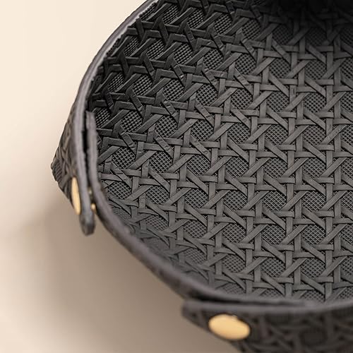 Miniatura 3 de OLETHA Plato estético pequeño para joyas, pequeño soporte plegable para anillos, diseño de celosía, carbón