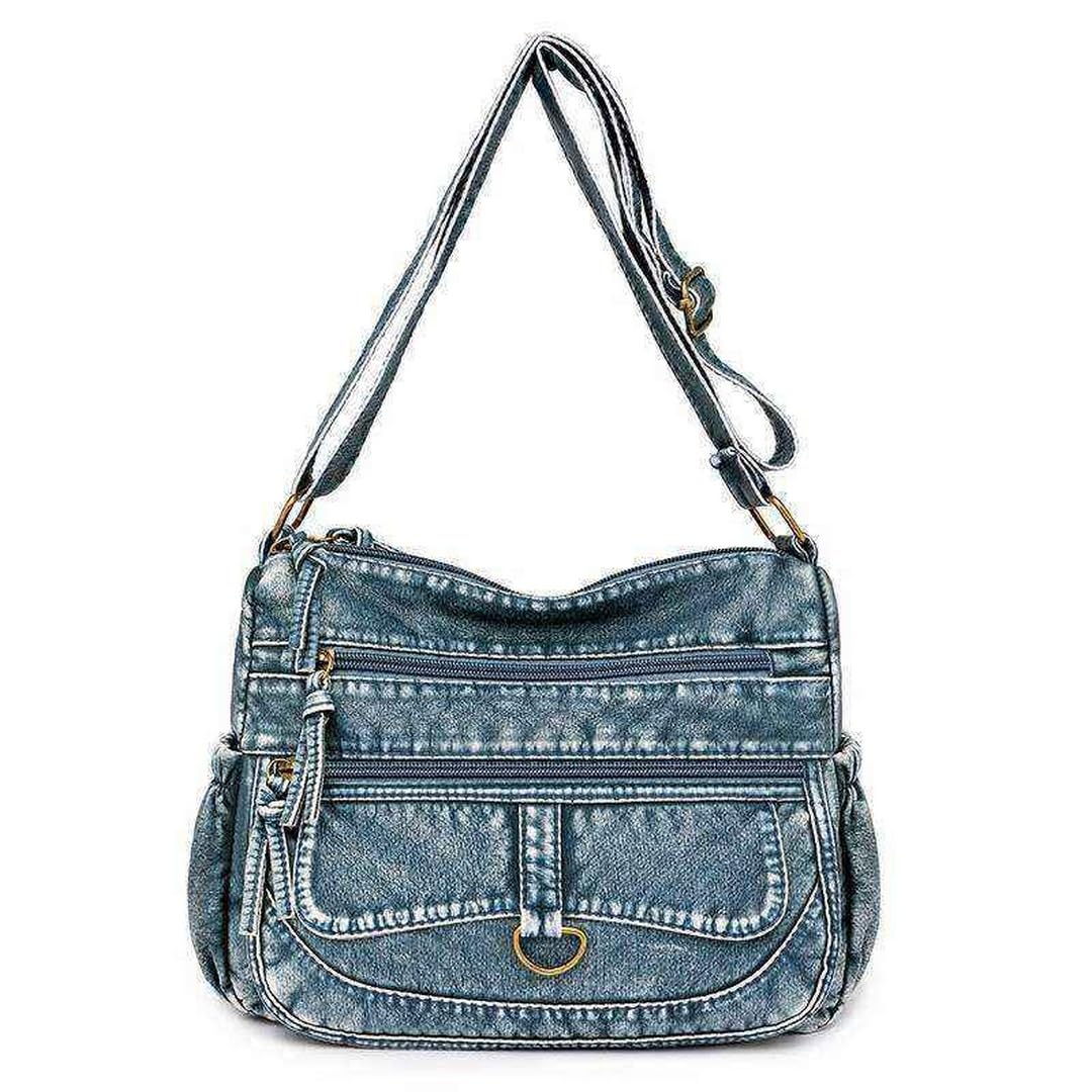 Women's Denim PU Crossbody Bag with Multi-Pocket Adjustable Strap-image-31