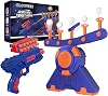 Shooting Game Toy for Age 5, 6, 7, 8, 9, 10 Years Old Kids Boys, Floating Ball Targets Shooting Practice with Foam Blaster Toy Gun 10 Balls 5 Targets, Ideal Gift - Compatible with Nerf Toy Guns