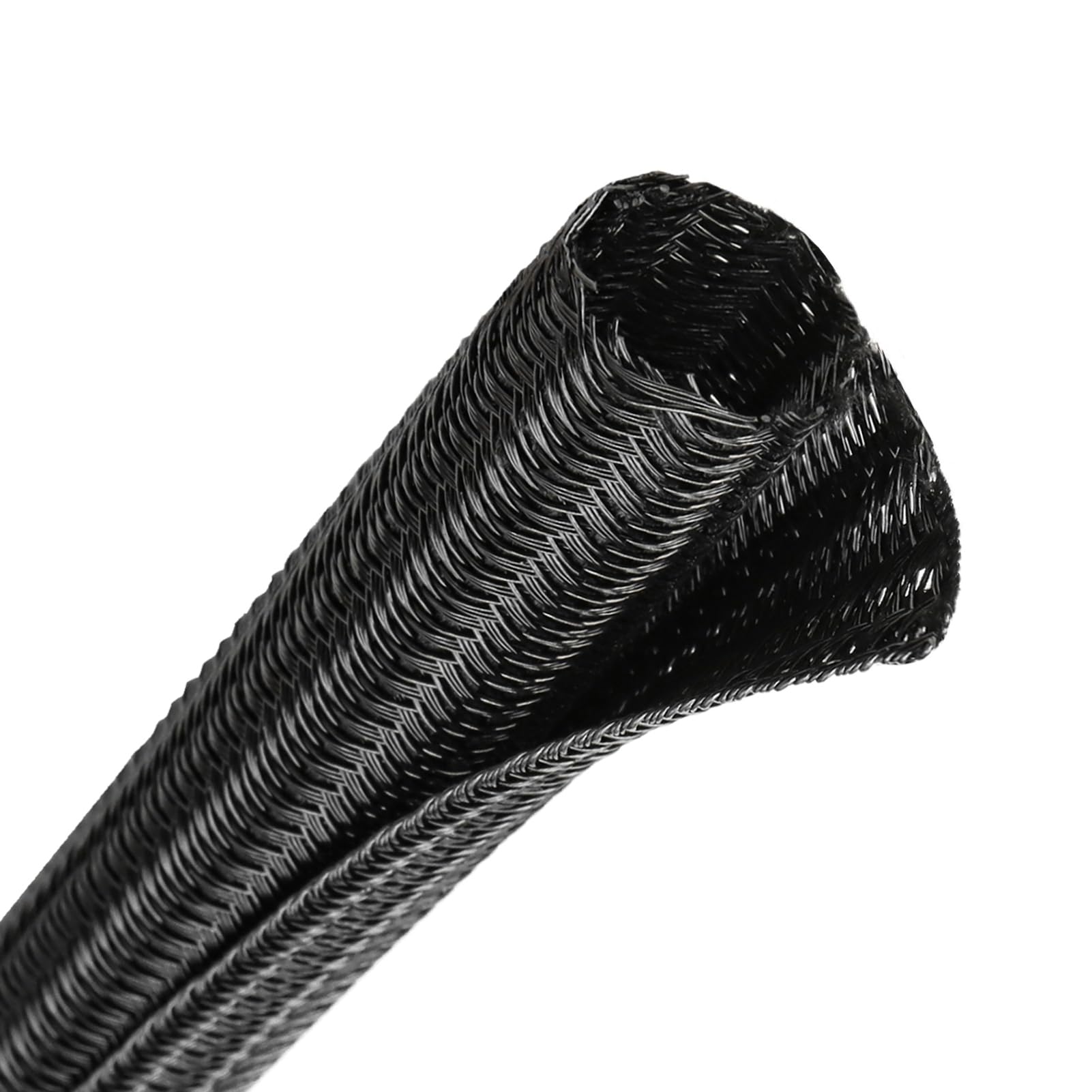 Wire Loom Tubing, 10ft Split Braided Cable Management Sleeve, Flexible Mesh Cord Protector Cable Sleeve for TV Computer (Black, 3/8")