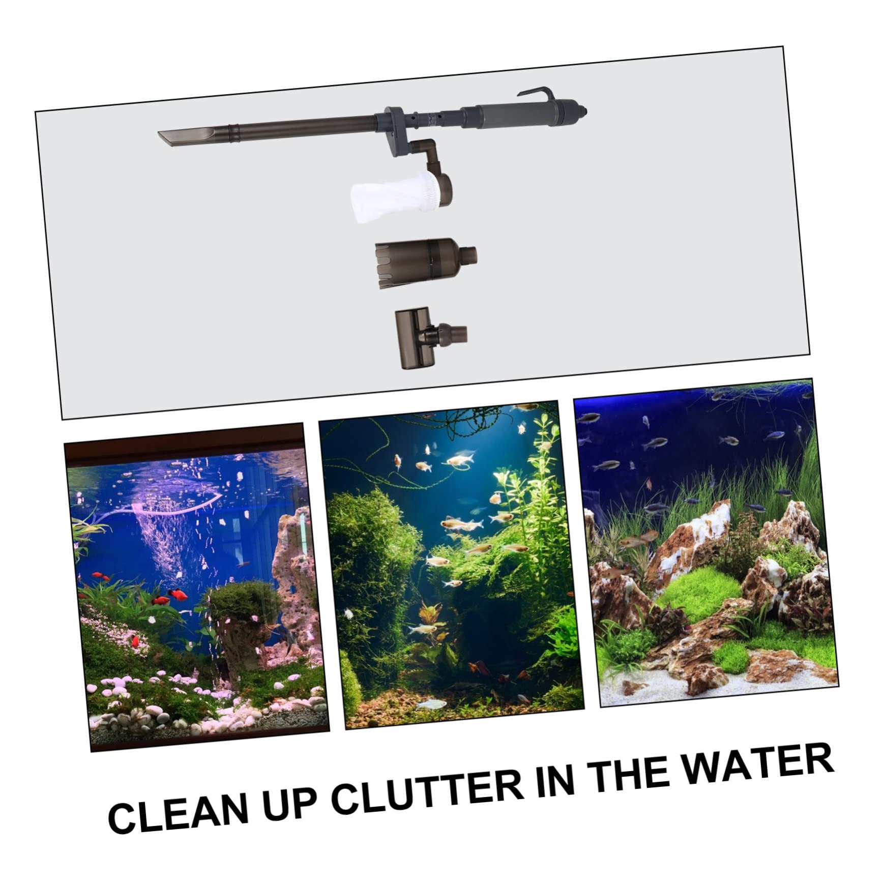 DOITOOL Aspirateur pour Aquarium Changeur Deau Outil de Lavage de Sable Tube Télescopique sans Batterie