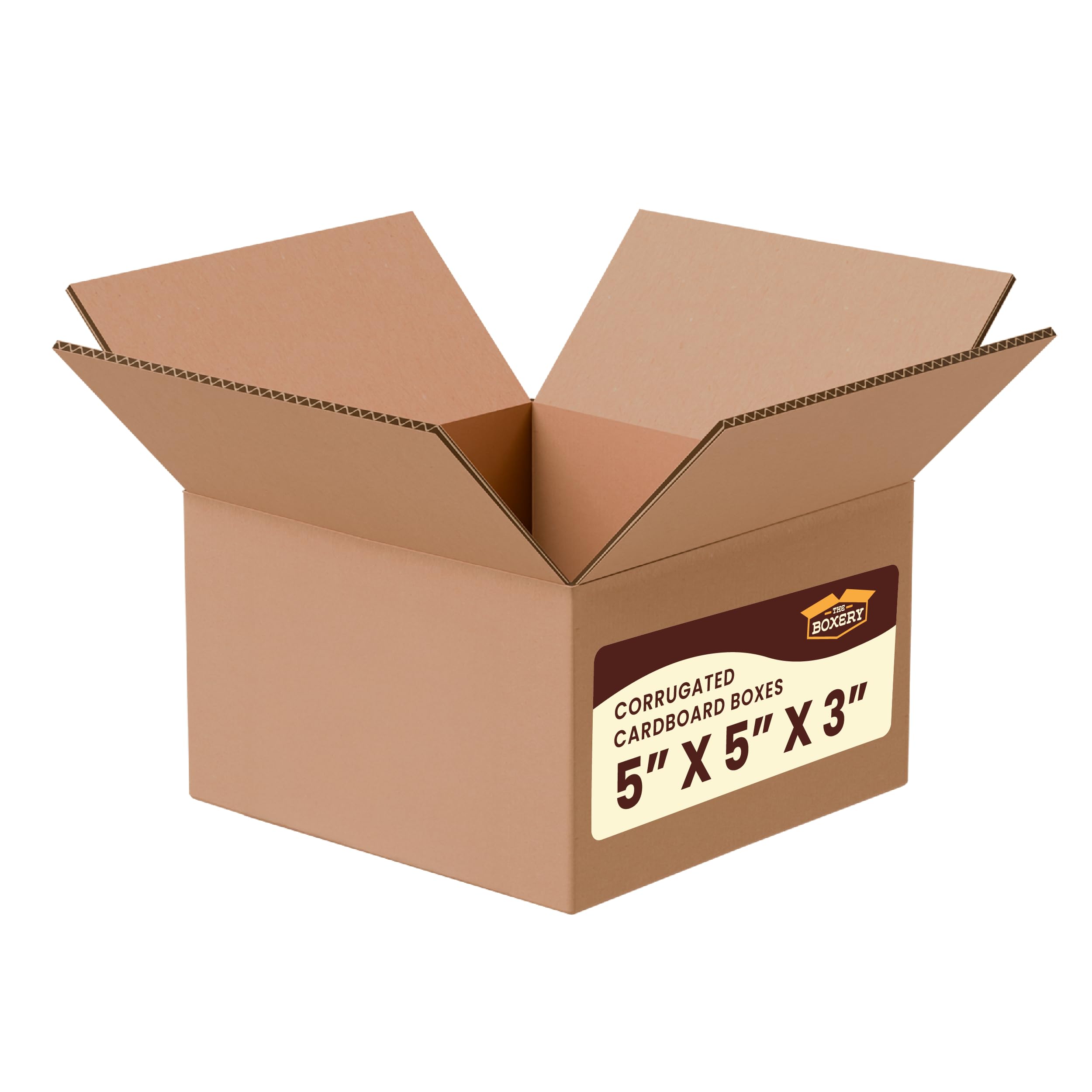 The Boxery 5"x5"x3" Corrugated Cardboard Boxes 25-Pack