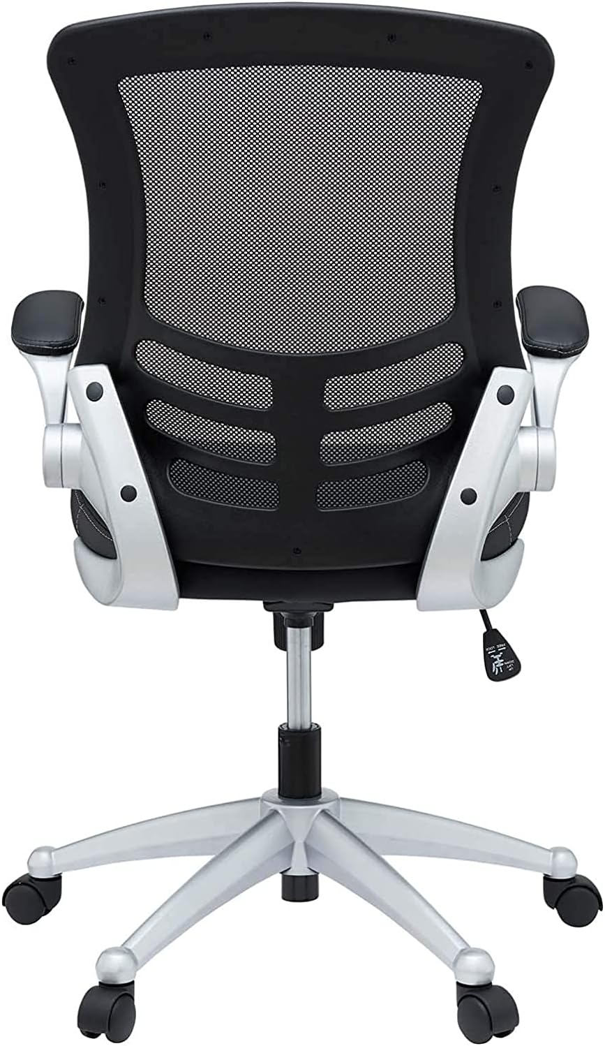 Modway Attainment Mesh Back and Vinyl Seat Modern Office Chair in Black