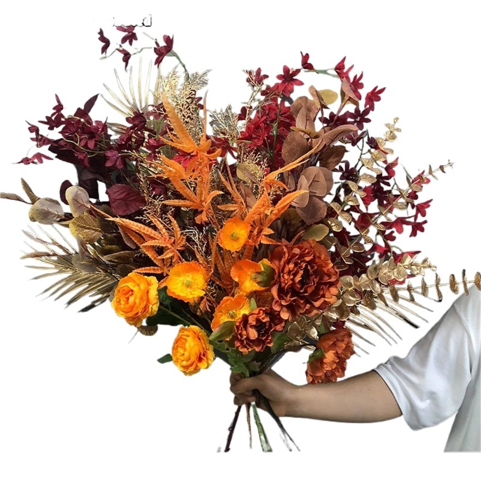 LuoAXINN Artificial Flower Branches Autumn Rayon Rose Botanical Bouquet, DIY Flower Arrangement, Wedding Party(Color3)