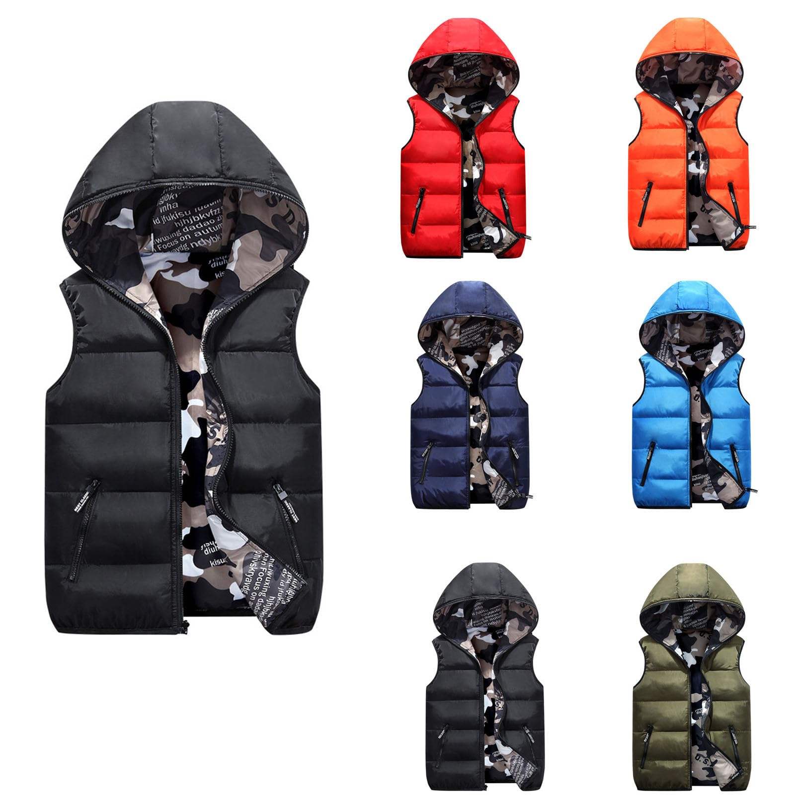 Generico Giacca con Cappuccio per Bambini Piumino Smanicato Trapuntato Bambini Leggero Gilet Invernale Senza Maniche con Cappuccio Gilets Caldi con Tasche e Zip per Ragazze Ragazzi