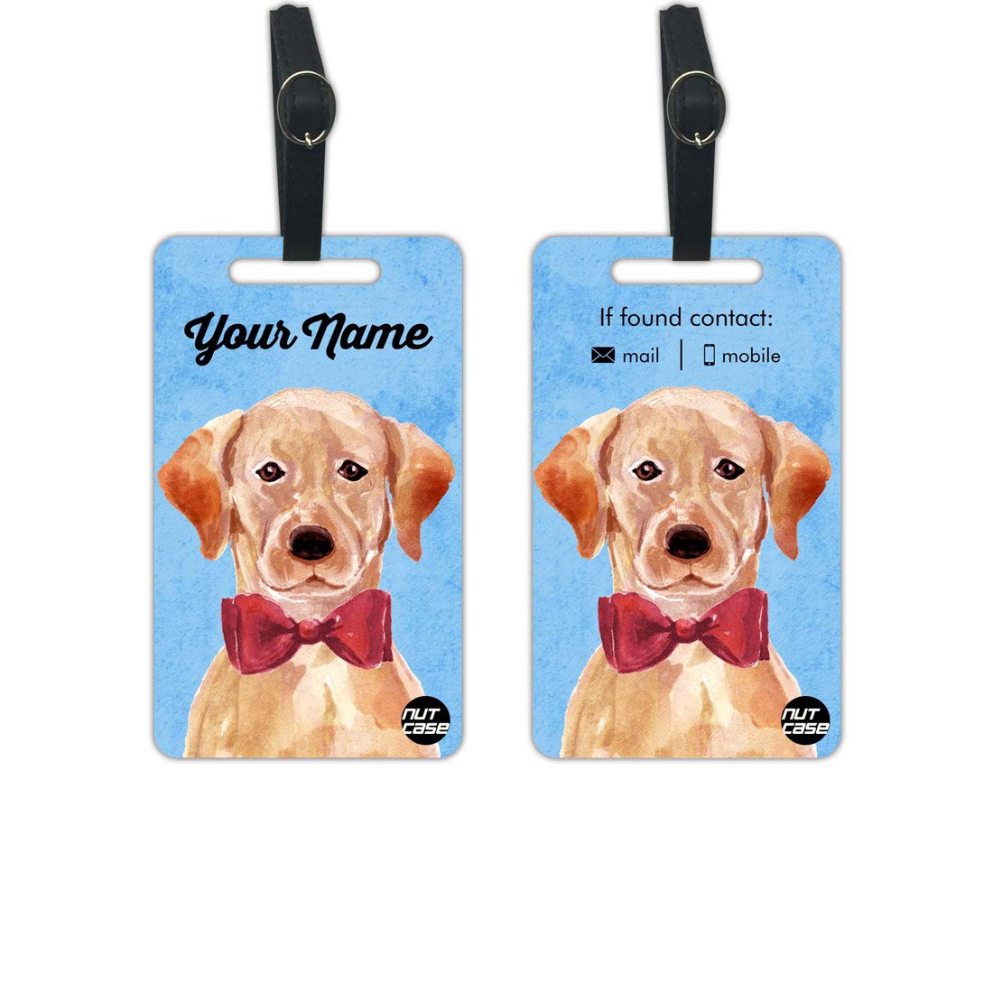 Personalized Metal Luggage Travel Baggage Tags from Nutcase - Set of 2 Tags - Loving Lab
