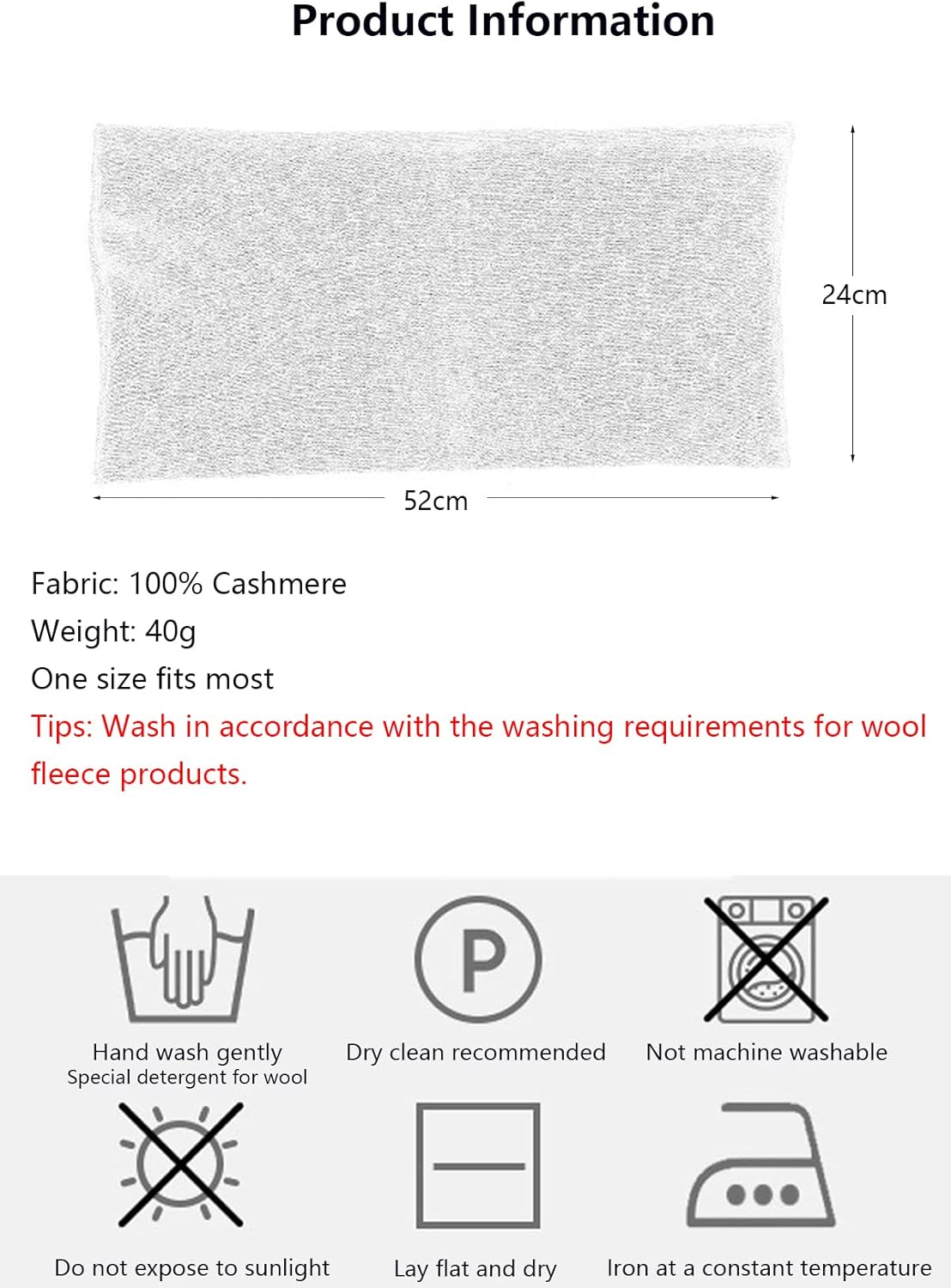 Women Girl Tube Scarf 100% Cashmere, Ladies Soft Warm Knitted Loop Scarf Solid Colour, Winter Circle Neck Warmer Loop Scarves Windproof Knit Tubular Snood, Gifts for Mother, Wife, Daughter Beige