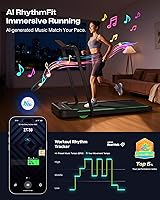 Vista 5 de UREVO Strol 2E Caminadora plegable inteligente 2 en 1, almohadilla compacta para caminar con mango de seguridad, Plug and Play, caminadora