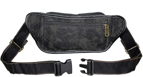 Miniatura 7 de Riñonera para exteriores, lona de mezclilla 5XL, cinturón de cintura para hombres y mujeres, bolsa de cadera, Negro 1106-Mediano, Riñonera de cadera