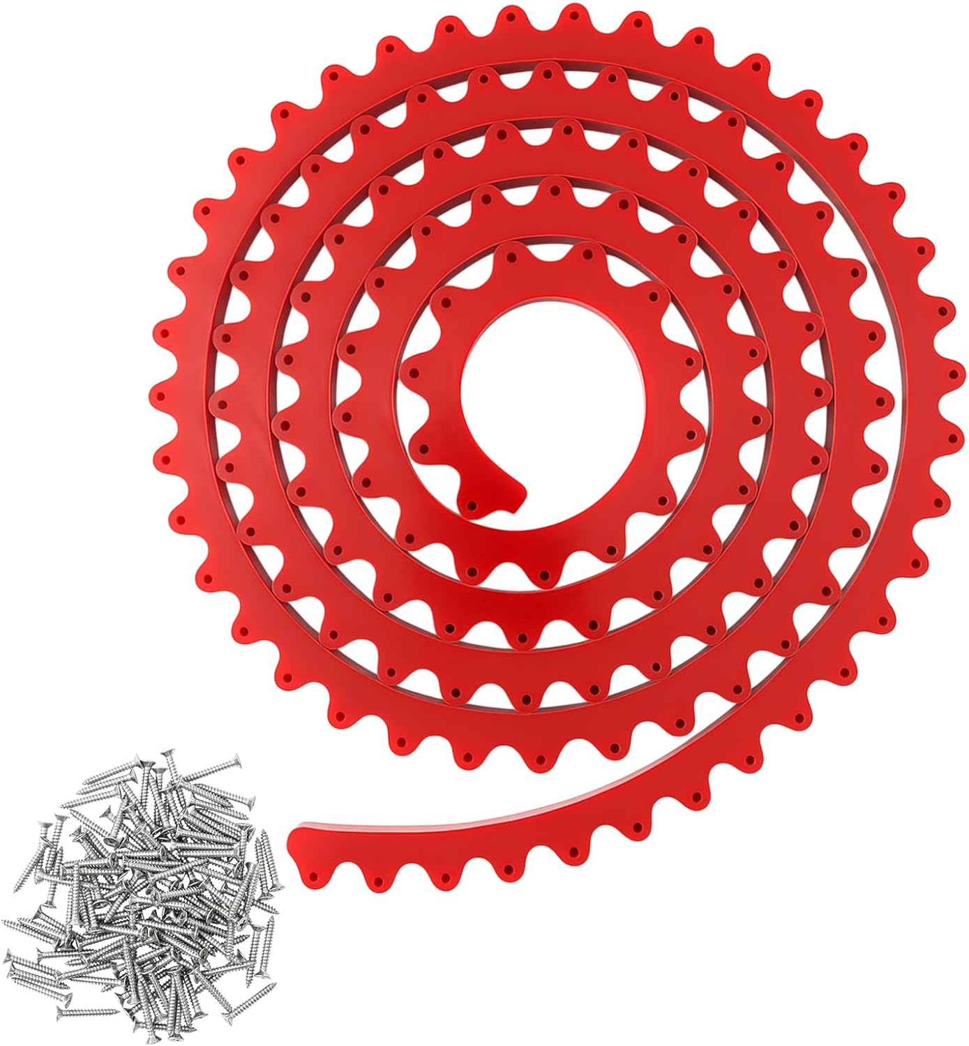 Frienda 78" Router Edge Guide Templates Kit Flexible Curve Ruler for Woodworking with 150 Self-tapping Screws Adjustable Arcs Red Tool for Router Precision Trimming Arc Angle Positioning Cabinet Table