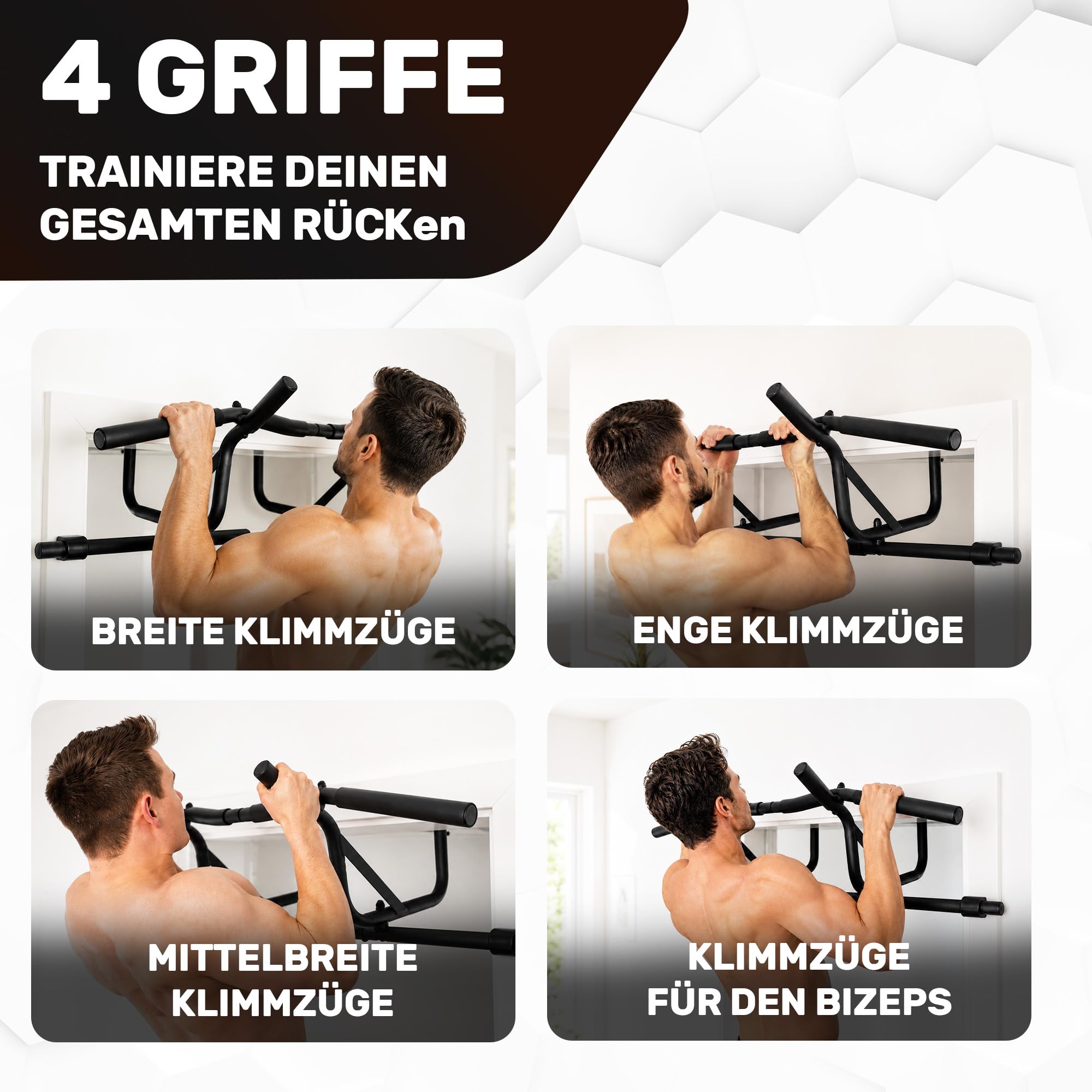 [NEU] Klimmzugstange Türrahmen ohne Schrauben Fitness Stange I Pull Klimmzugstange Tür Reckstange [7-22 cm] Pull Up Bar Trainingsstange [geschütztes Design]