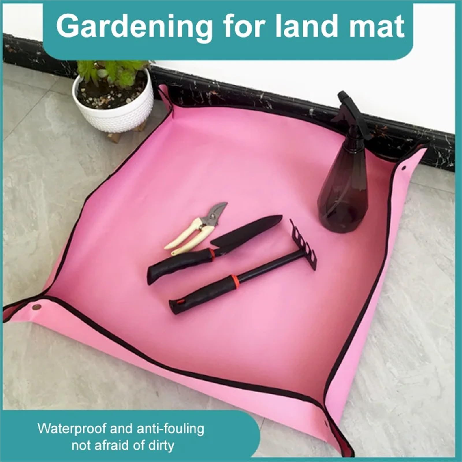 Tapis de Jardinage Imperméable Fournitures de Jardinage Tapis Plantation 50cm Pliable Plante Jardin Pot Fleur Transplantation réutilisable Accessoires(Black)