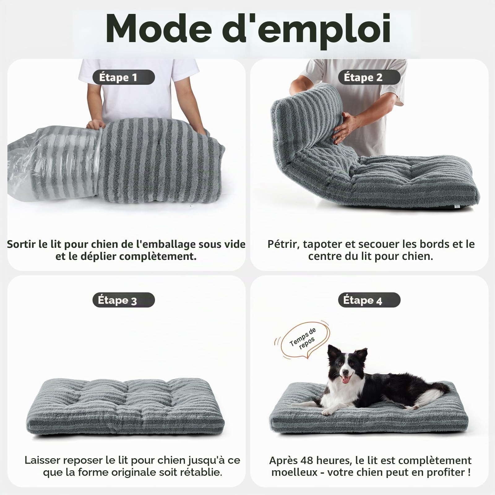 Pawk Panier pour Chien Grande Taille, Coussin pour Chien Lavable, Lit pour Chiens Doux, Respirant et Antidérapant pour Grande Chiens et Chats, 90x60x9cm