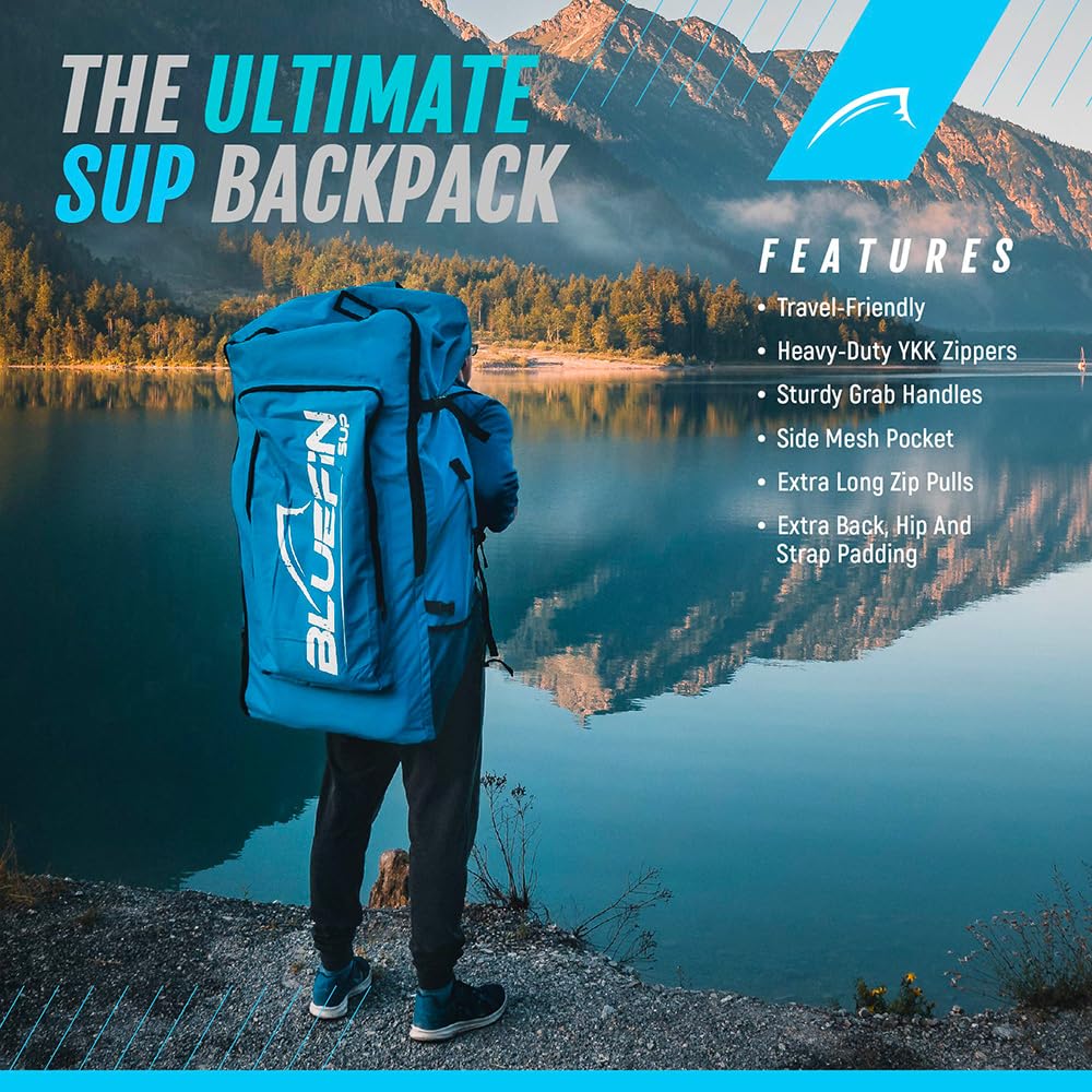 Bluefin Package for Cruise SUP | Inflatable Stand Up Paddle Board | Fiberglass Paddle | Kayak Conversion Kit | All Accessories | Multiple Size: 10'8, 12', 15'