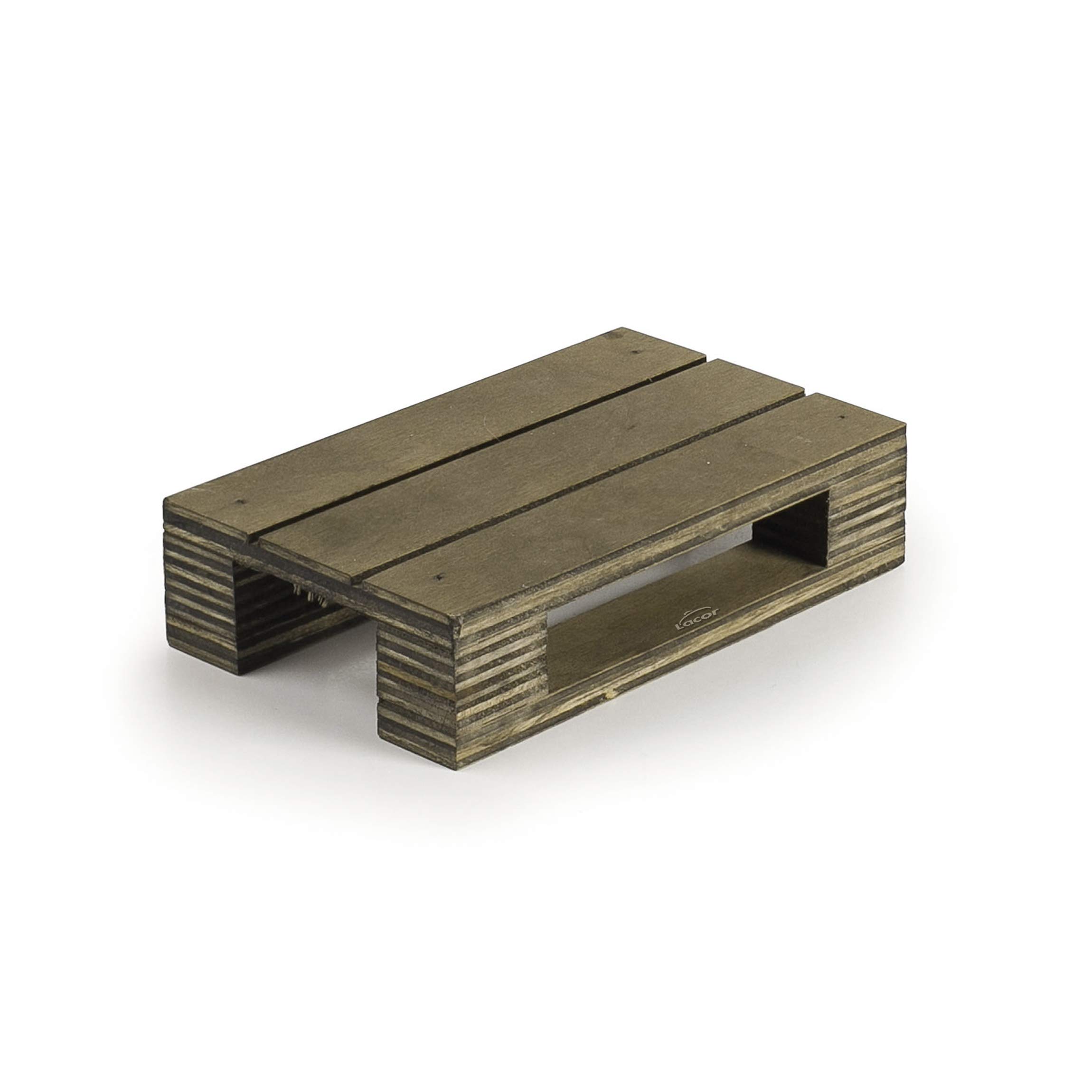 Lacor 61060 Mini Pallet Food Presentation, 100% Birch Wood, Sturdy and Durable, 13 x 8 cm, Eco-Friendly
