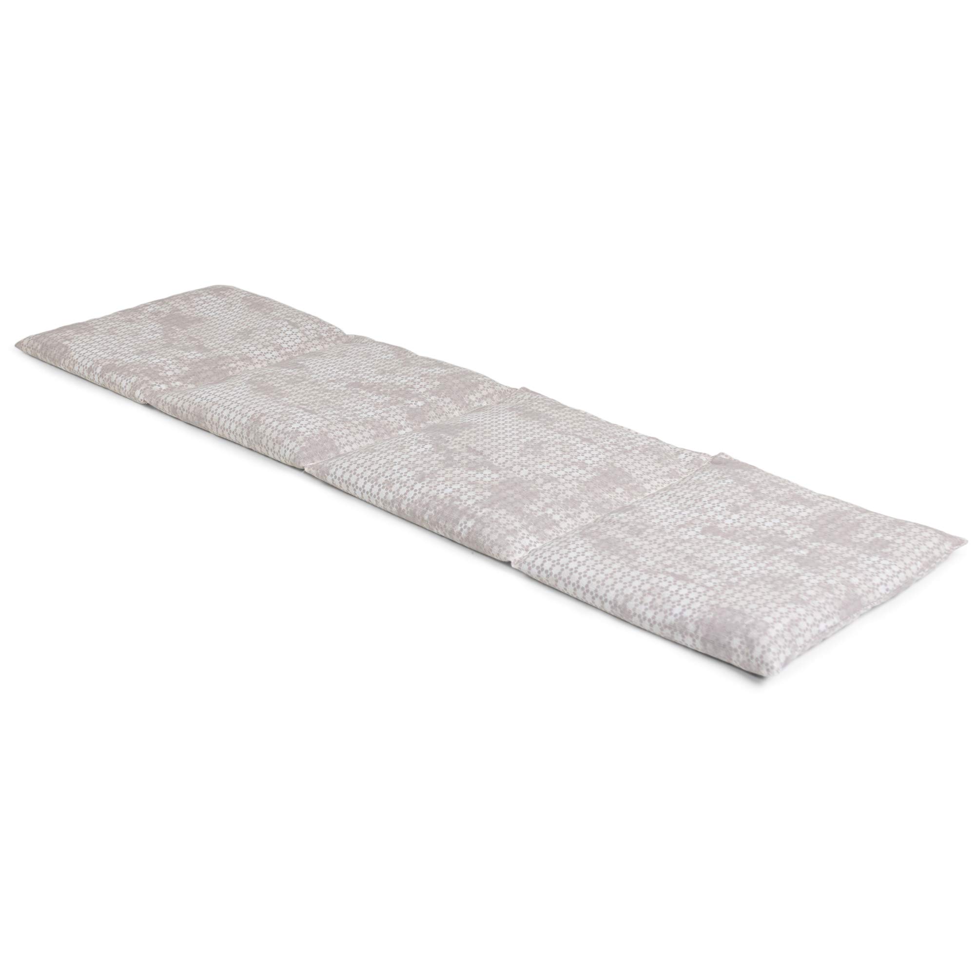 Almohada térmica compartimentada en 4 con semillas de grosella 60x20cm - Saco térmico para microondas - Calor y frío - Cojín térmico con semillas (Color: shabby chic gris-beis)
