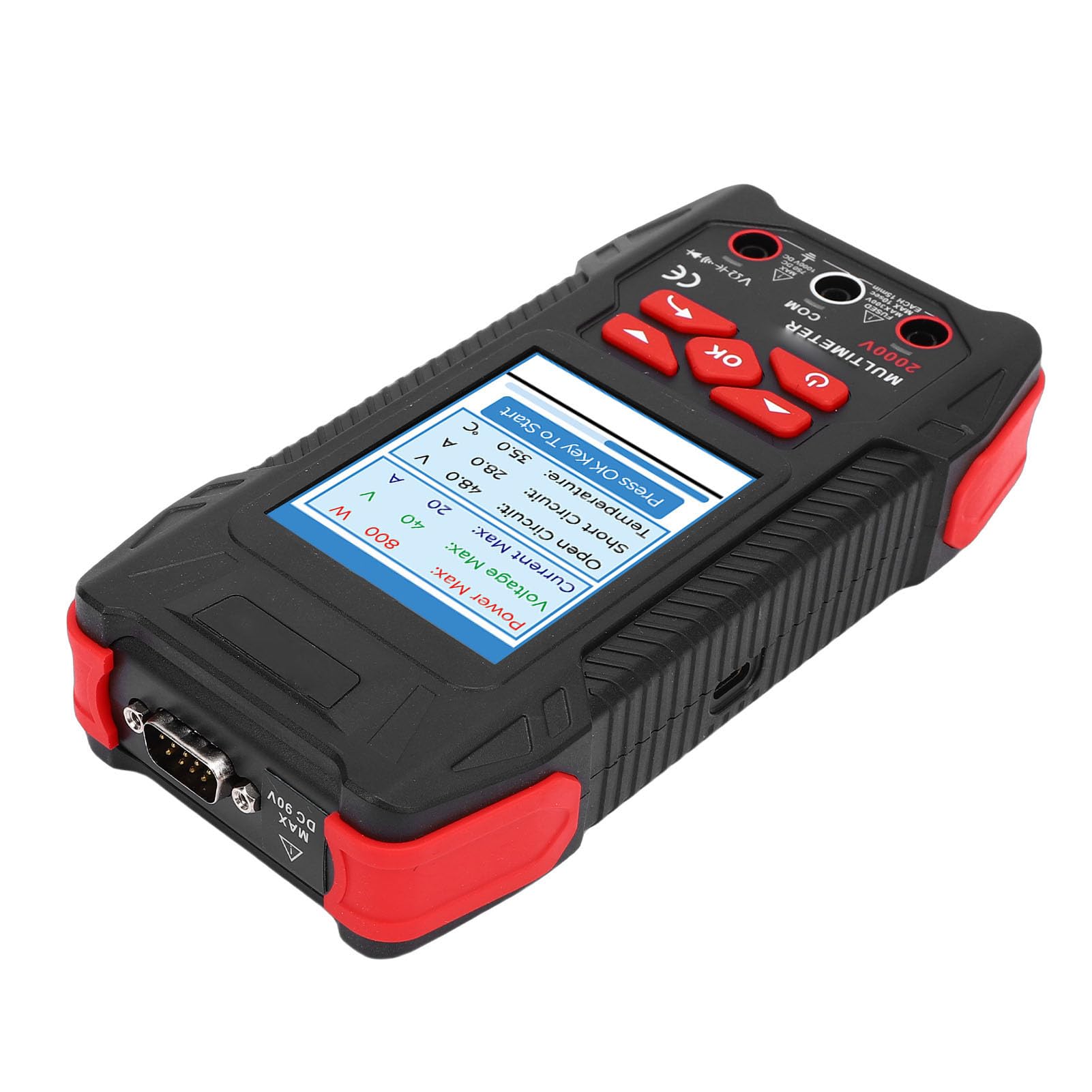 Fockety Tester Solar MPPT, Moc 2000 W, Napięcie 2000 V, 60 000 zliczeń, Multimetr Cyfrowy z możliwością ładowania, Automatyczny Zakres, Tester Paneli Słonecznych z Monitorowaniem Rejestracji Danych do