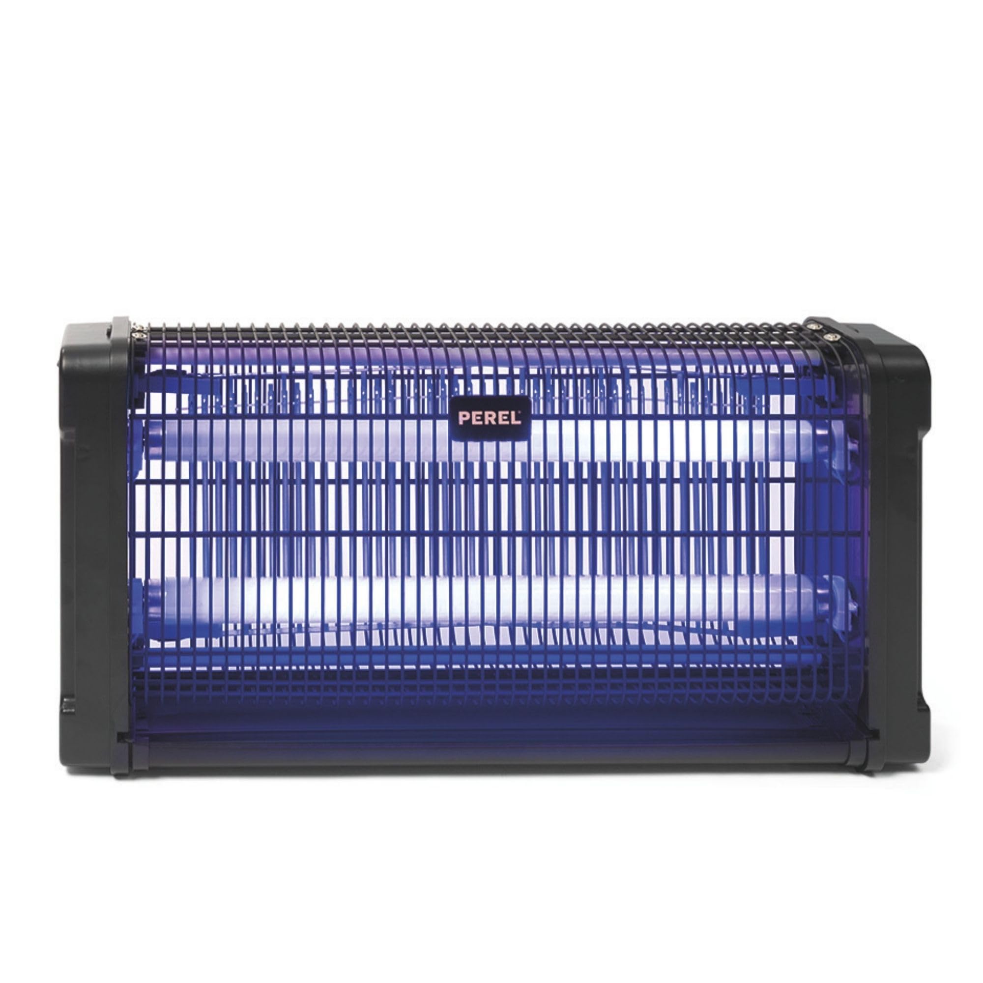 Perel Tueur d' Insectes UV électrique intérieur, Grille 2800V, Appareil Silencieux avec bac métallique Amovible, Couverture 100 m², Solution sans Produits Chimiques
