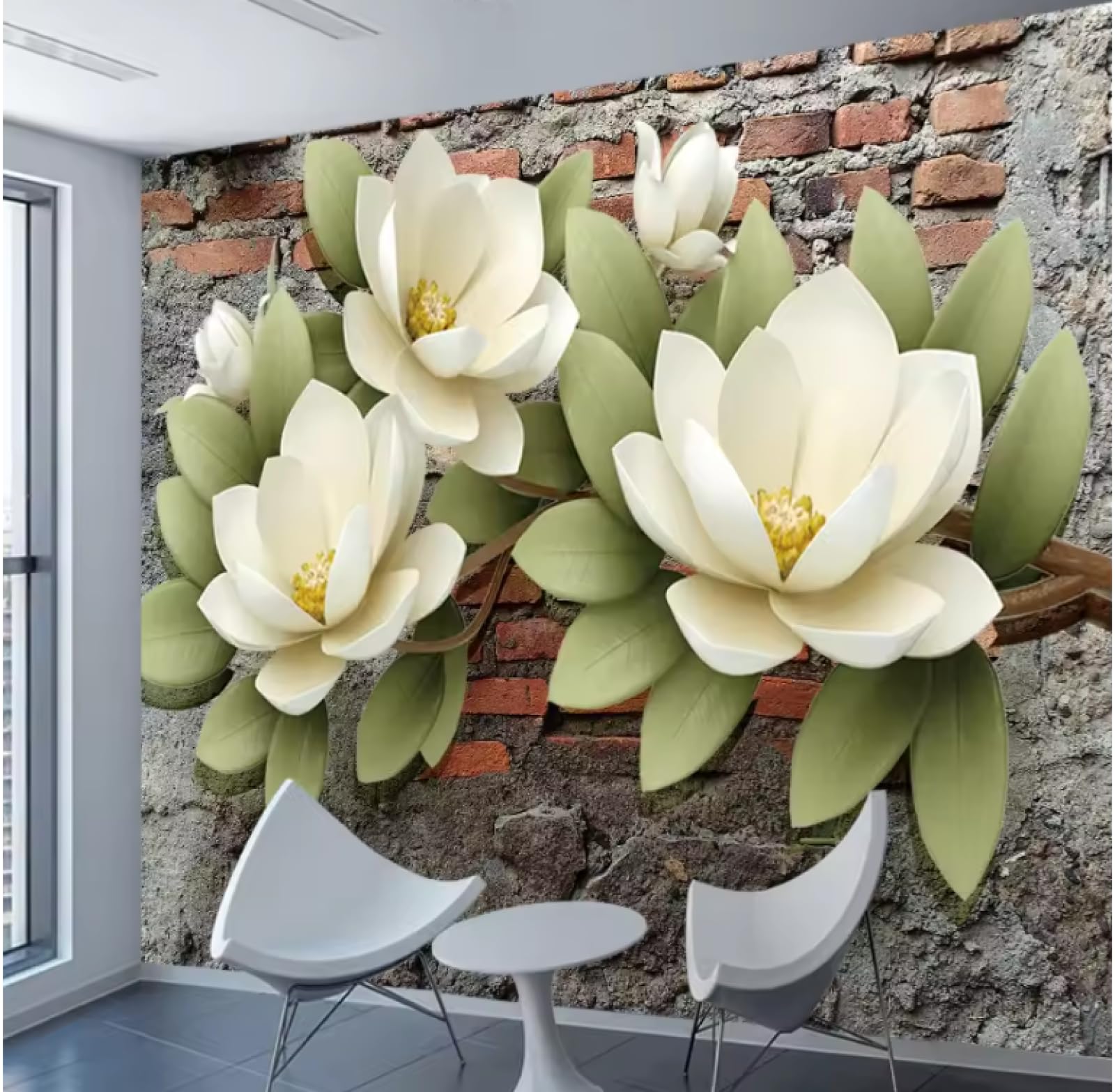 Tapety ściany do sypialni kwiatowy ceglany tapety wystrój domu tapety 3D, 3D, 350 x 245 cm