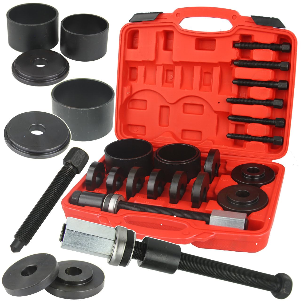 IMJ-Global Set Estrattore per Boccole e Cuscinetti Interni | 19 Pezzi | Estrattore 270 mm | Dischi Ø55,5-84 mm | Boccole 76-91 mm