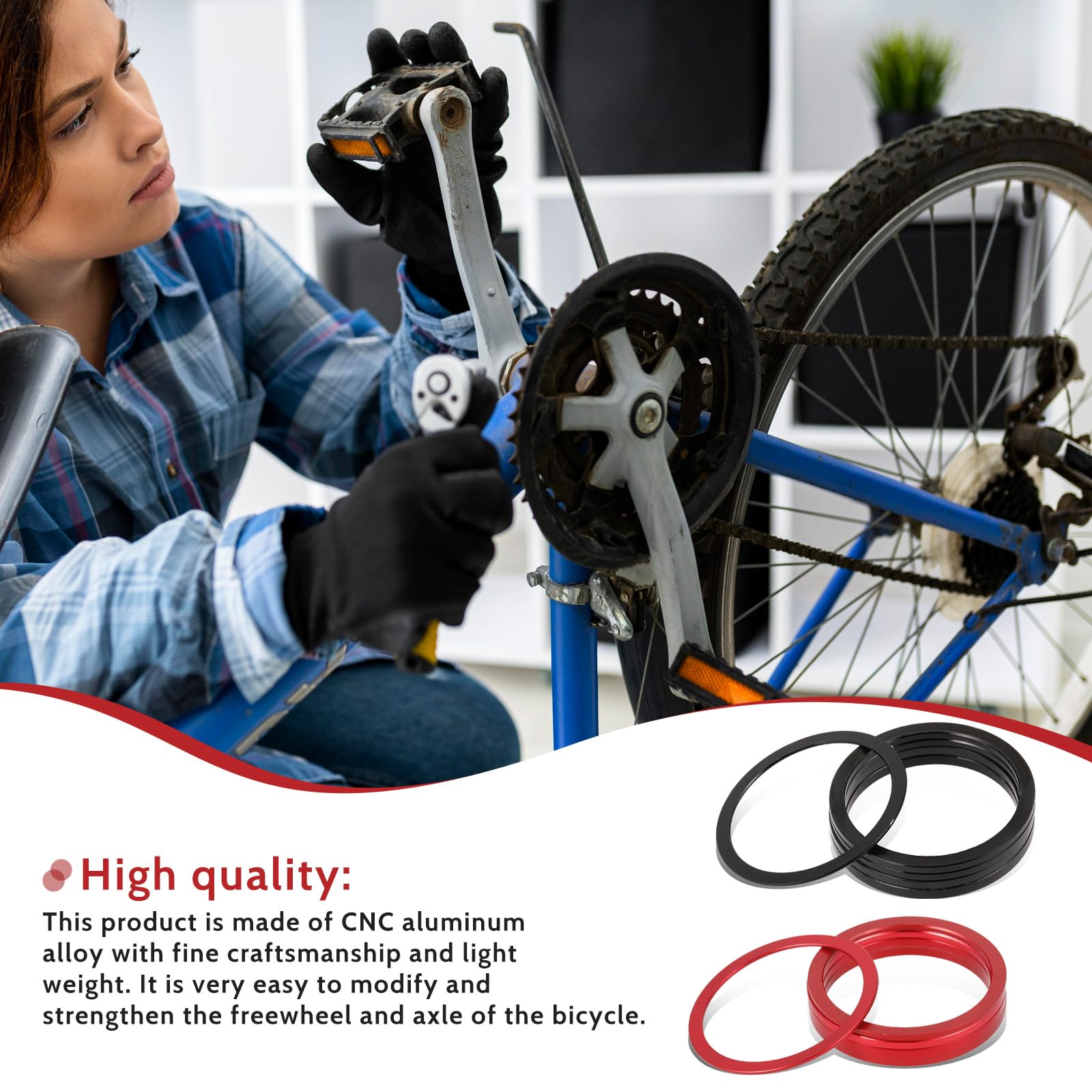 Amazon | バイクボトムブラケットスペーサー10個、シングルスピード