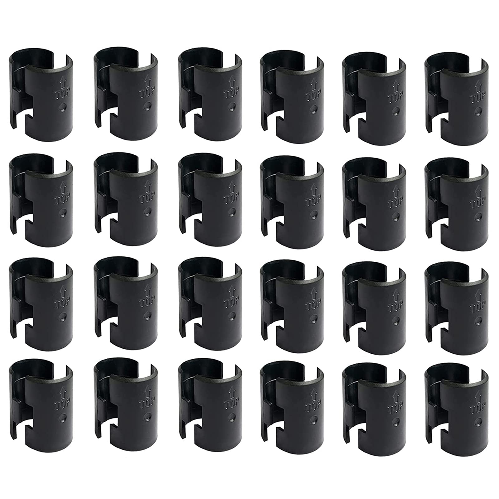 WAFJAMF 48 Pcs 24 Pairs Wire Shelving Shelf Lock Clips for 1" Post Black