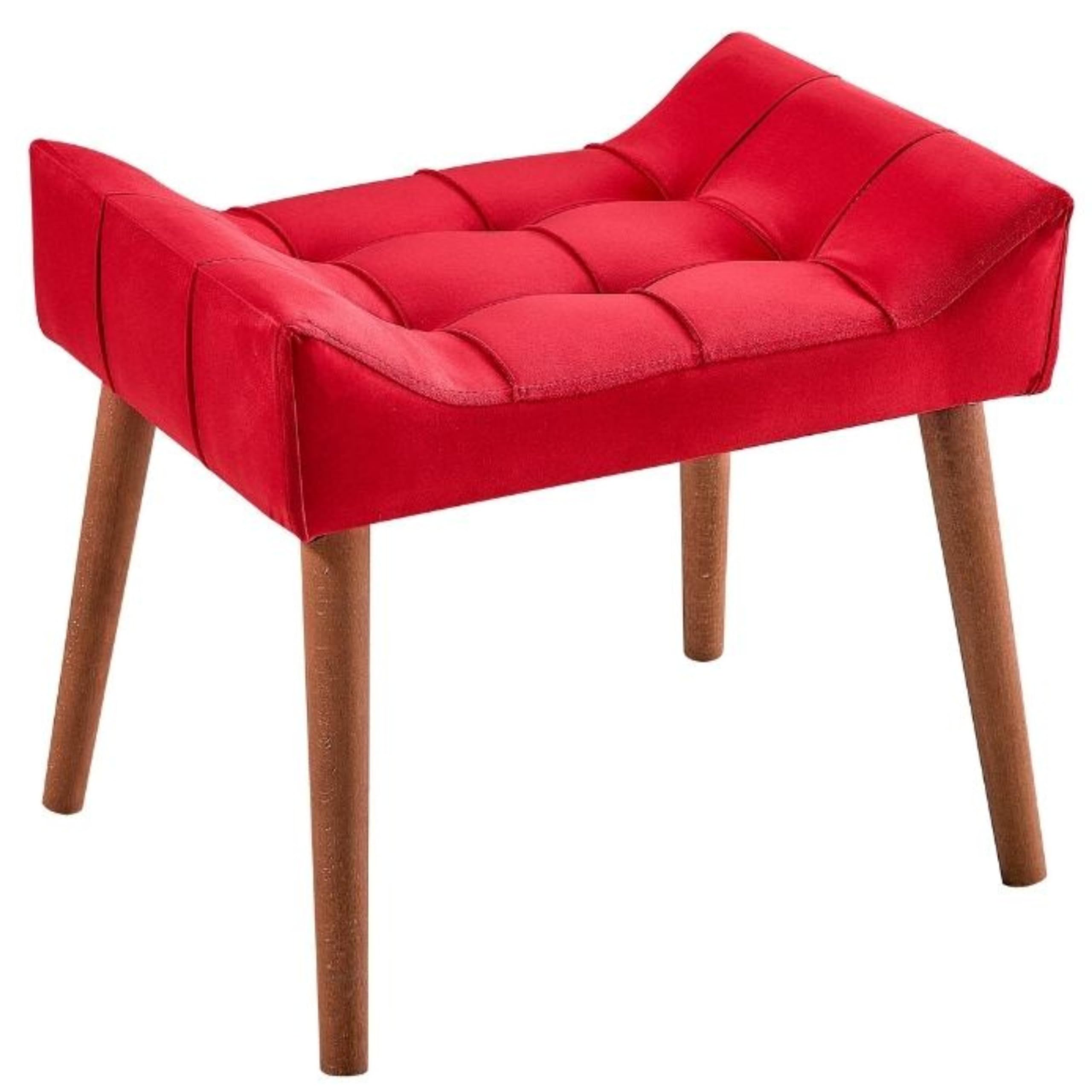 Atahome Dressing Table Stool Vanity Stool - Elegant and Comfortable Padded Makeup Dressing Table Chair for Bedroom Petunia (Red) โ image 1