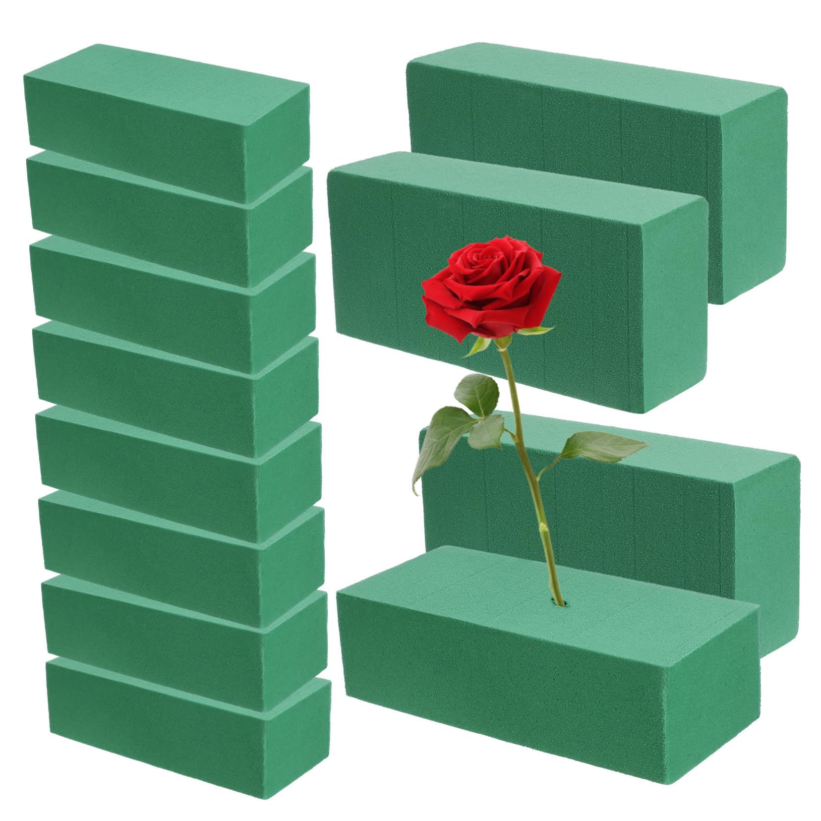 KONTONTY 12Pcs Wet Dry Floral Foam Blocks Absorbent Flower Mud for Flower Arrangements Reusable Sturdy Florist Supplies for Fresh and Artificial Flowers Versatile