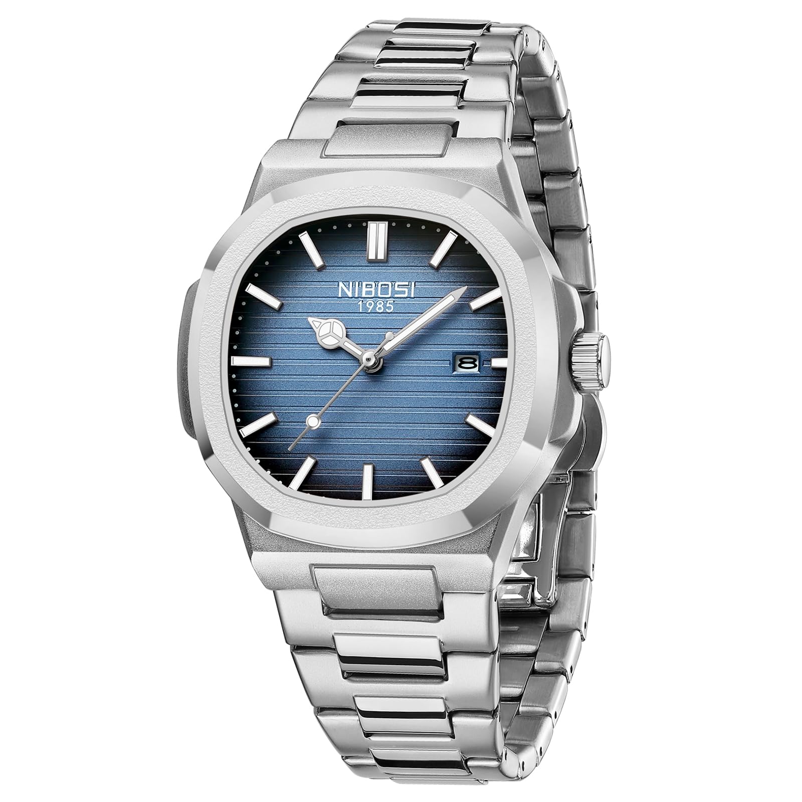 NIBOSIMen Watches Analog Quartz Stainless Steel Military Watches for Men Waterproof Business Classic Wrist Watch with Date