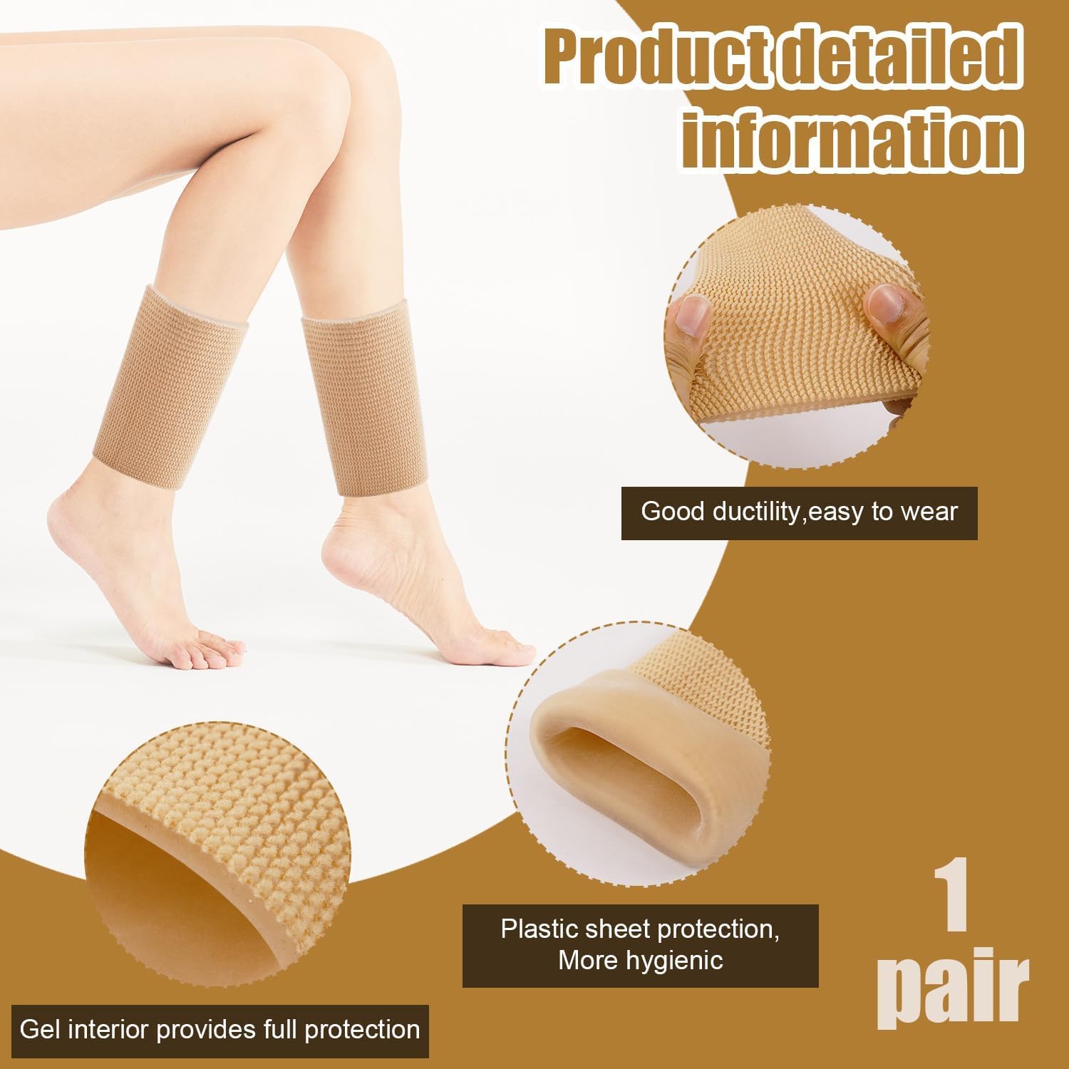 Calcetines Acolchados Patines - Protector Tobillo, Nailon Y Látex, Para Patinaje Hielo, Patines, Deporte