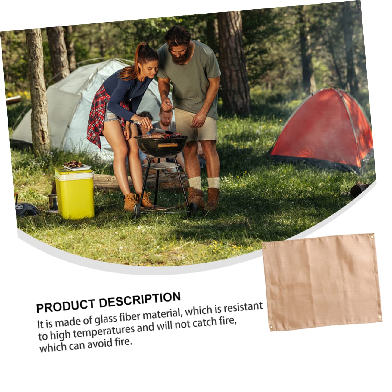 GALPADA 1Pc Fireproof Mat for Outdoor Activities Insulation Blanket for BBQ Camping Emergency Use Durable Design Portable Easy to Store for Grills and Picnics