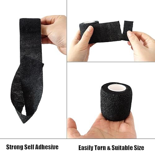 Miniatura 4 de Paquete de 6 vendajes cohesivos de 2 pulgadas, cinta autoadhesiva autoadhesiva autoadhesiva transpirable para muñeca, tobillo, deportes, tatuaje (5