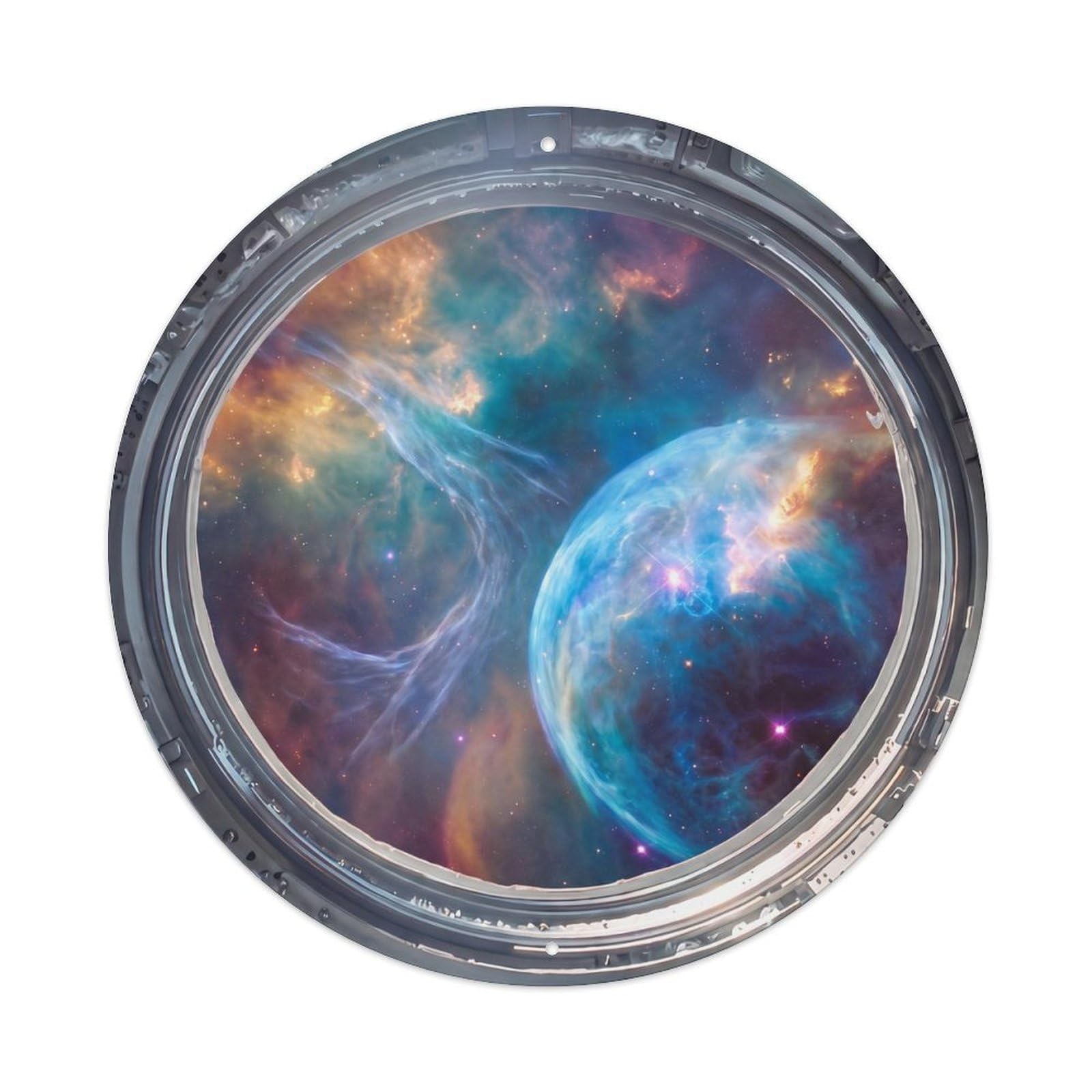 Metal Tin Sign Wispy Nebula Tendrils from Space Station
