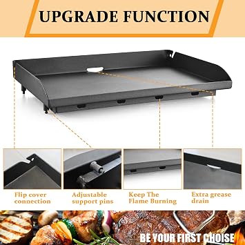 Pre-seasoned 22 Griddle Plate for Blackstone 2224 1666 1968 2353 2401 Iron Forged 22 Omnivore Tabletop Griddle, Upgraded Replacement Griddle Top for 22 Inch 1666 1813 2203 2304 1842