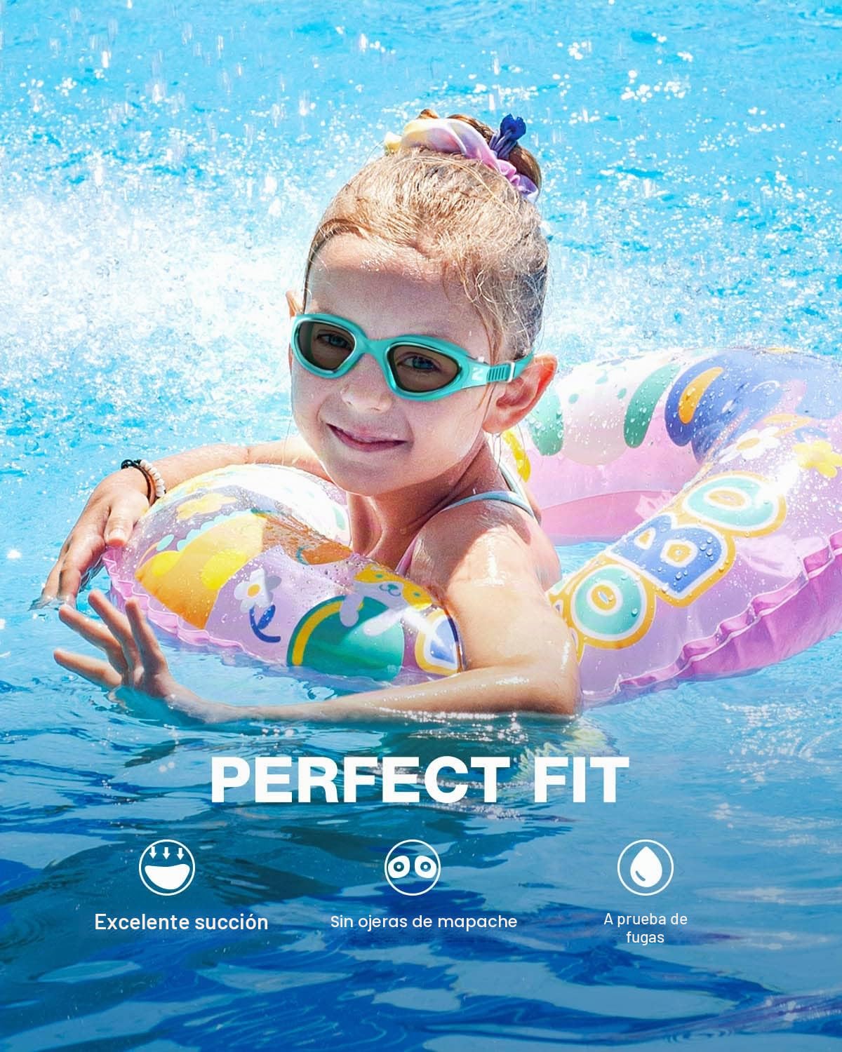 ZIONOR G1MINI ULTRA Gafas de natación polarizadas fotocromáticas para niños y niñas, protección UV, a prueba de fugas, correa fácil ajustable para natación