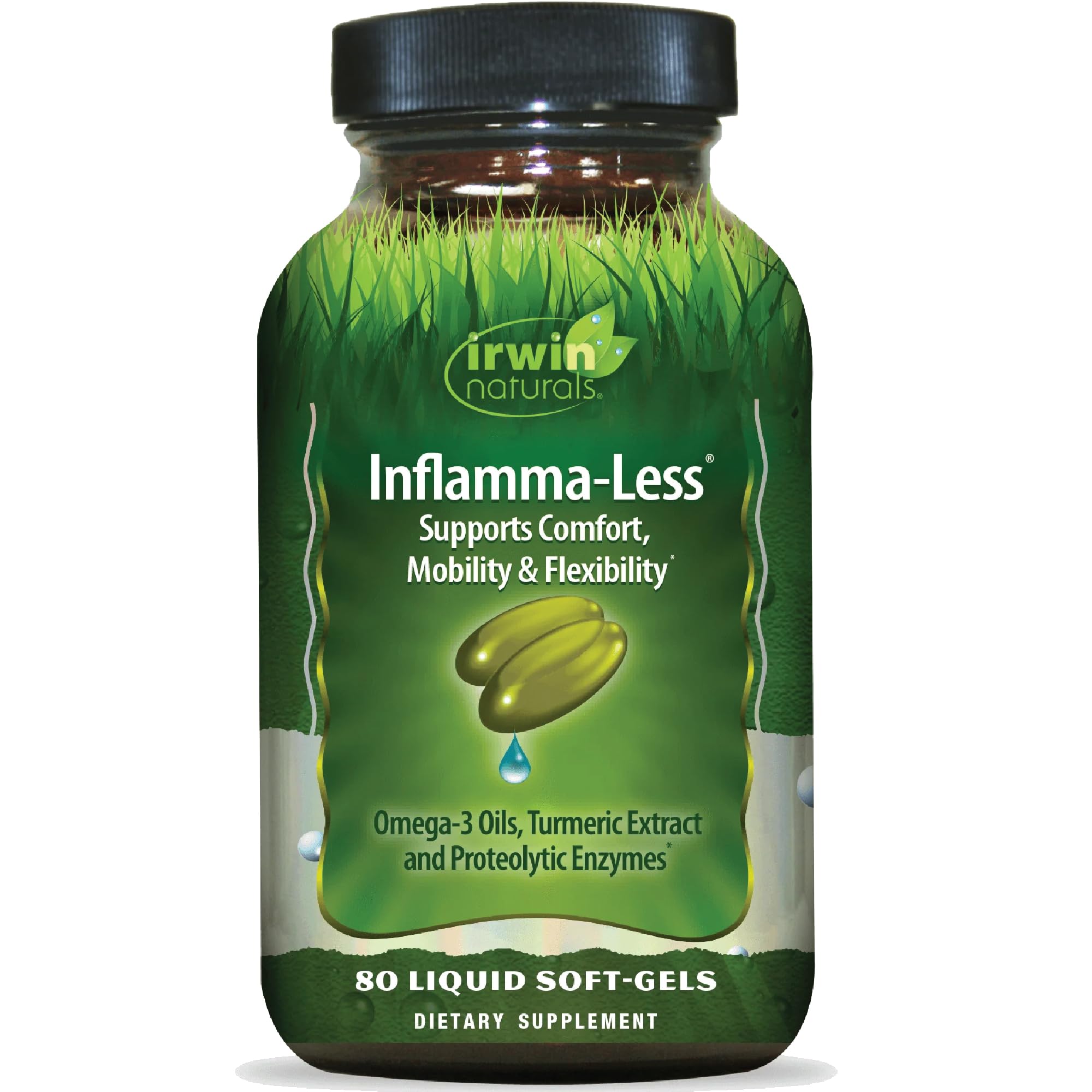 Irwin Naturals Inflamma-Less, Promotes Comfort, Mobility & Flexibility, 80 Liquid Softgels