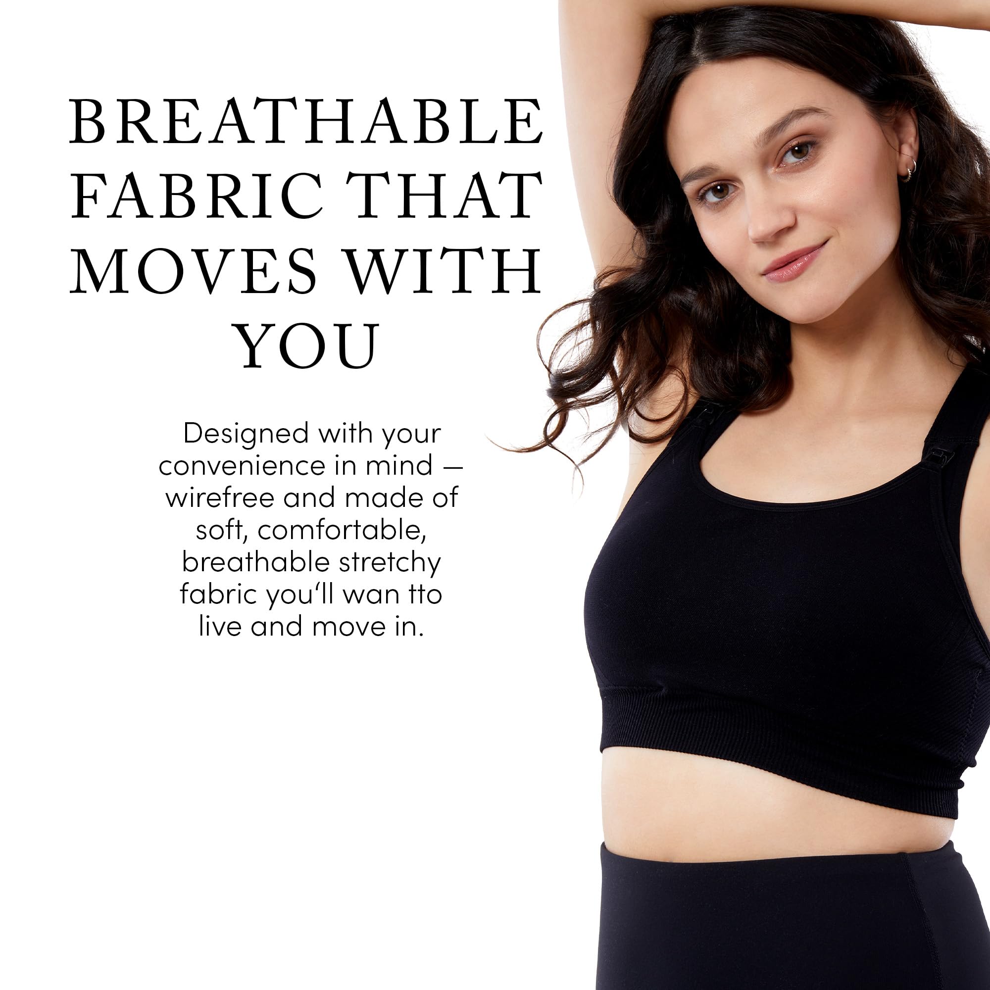 Ingrid & Isabel Basics Nahtloser Schwangerschafts- und Still-Sport-BH, geringe bis mittlere Belastung